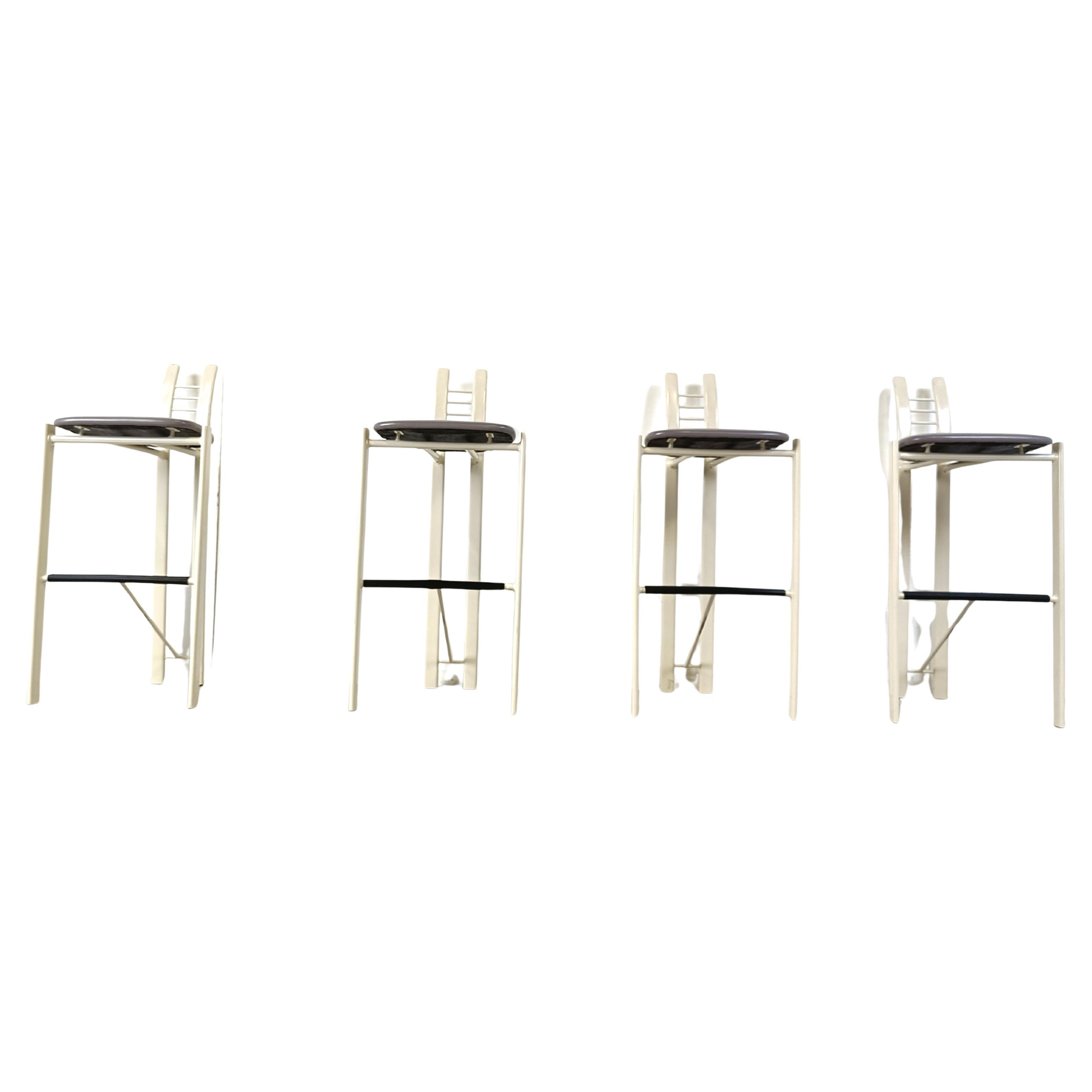 Vintage chrome wire bar stools, 1980s - set of 4 For Sale
