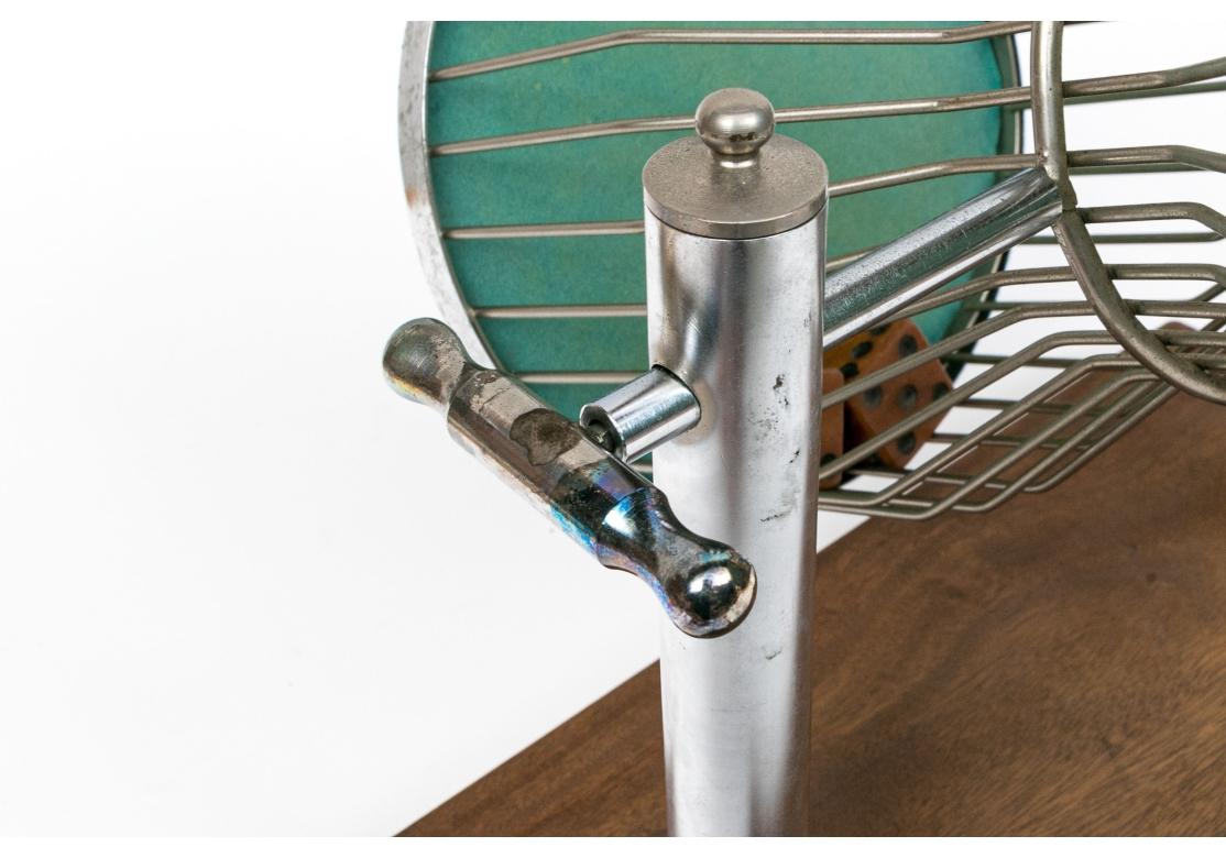 20th Century Vintage Chrome & Wood Dice Tumbler