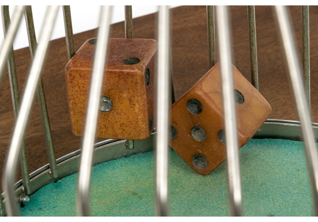 Metal Vintage Chrome & Wood Dice Tumbler