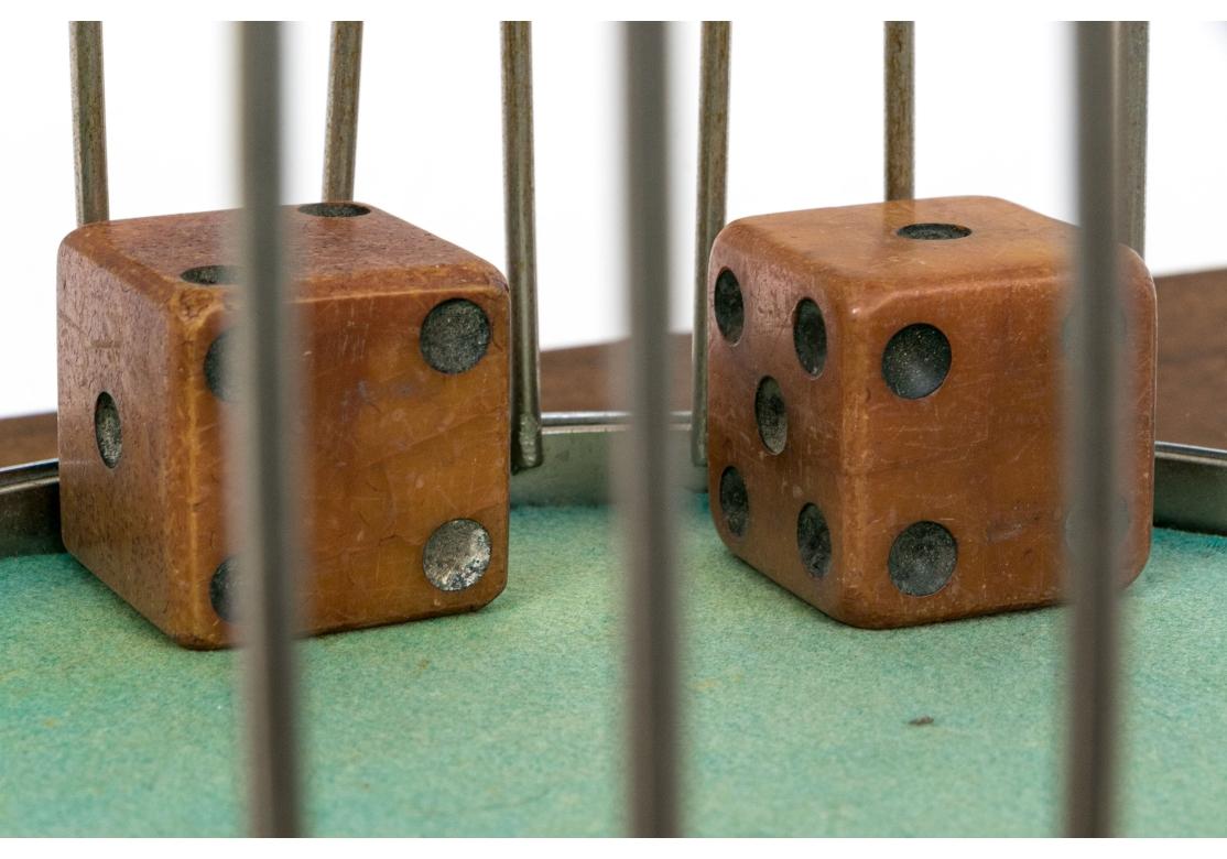 Vintage Chrome & Wood Dice Tumbler 1