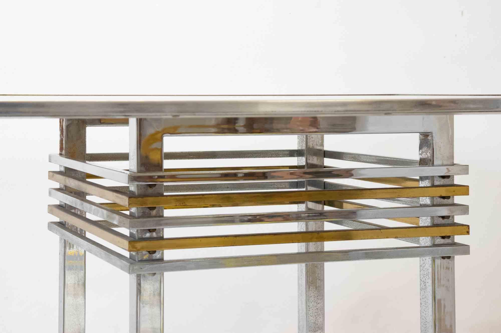 Vintage Chromed and Brass Table, Italy, Early 1970s In Good Condition For Sale In Roma, IT