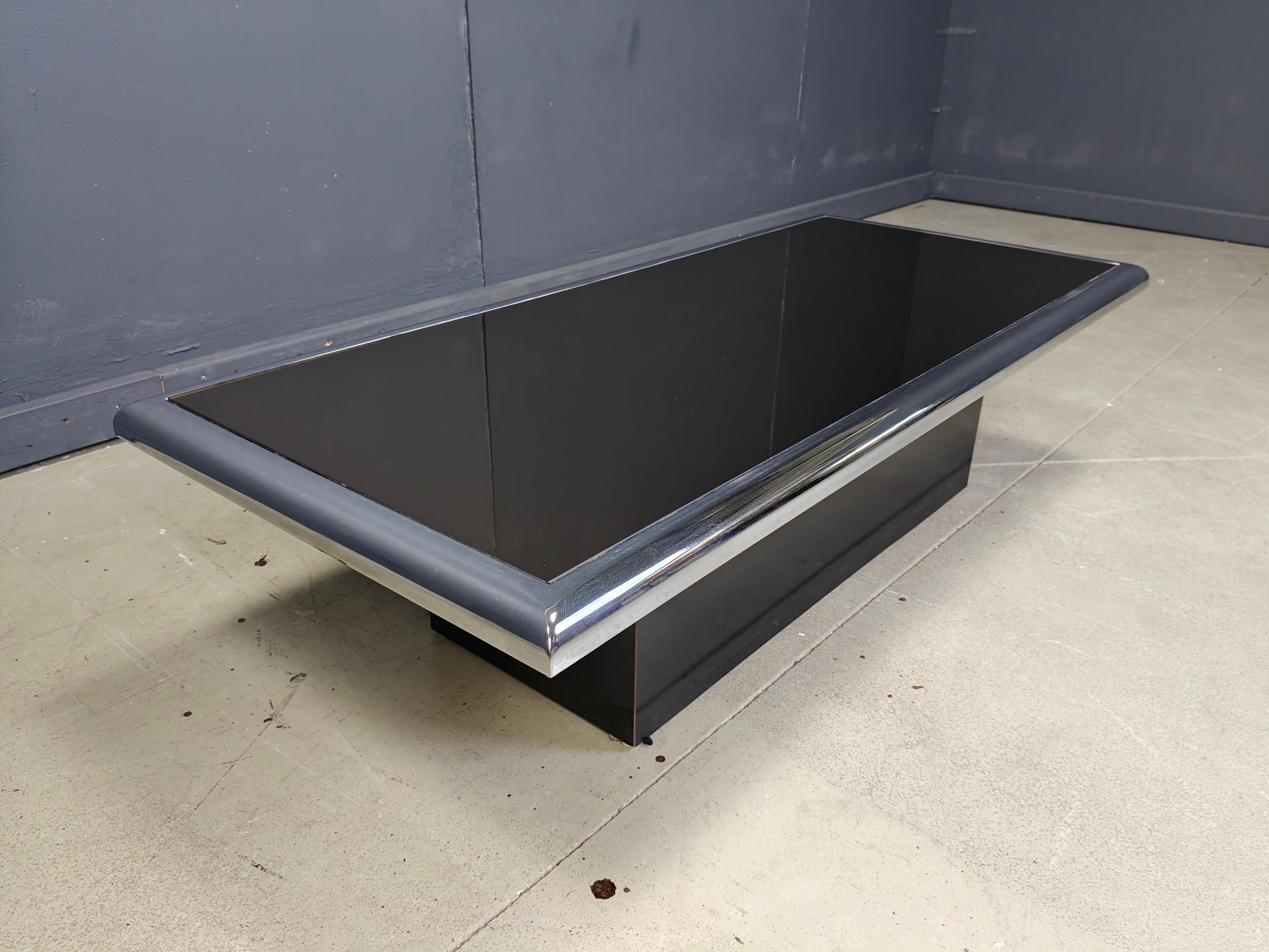 Italian Vintage chromed coffee table, 1970s For Sale