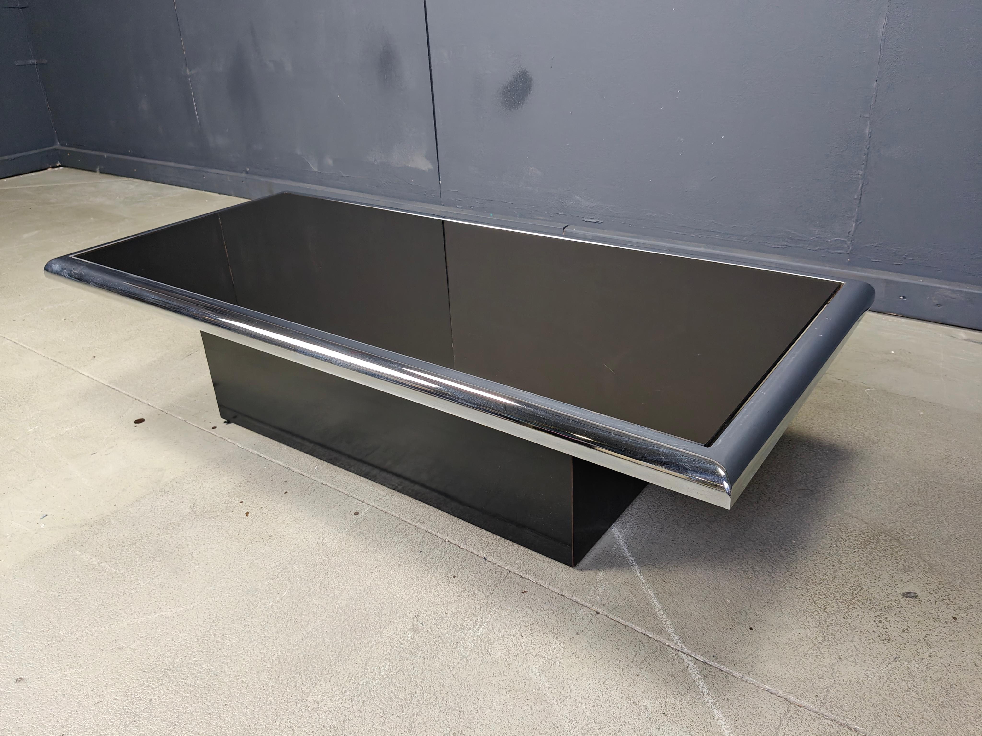 Vintage chromed coffee table, 1970s In Good Condition For Sale In Leuven, Vlaams Gewest