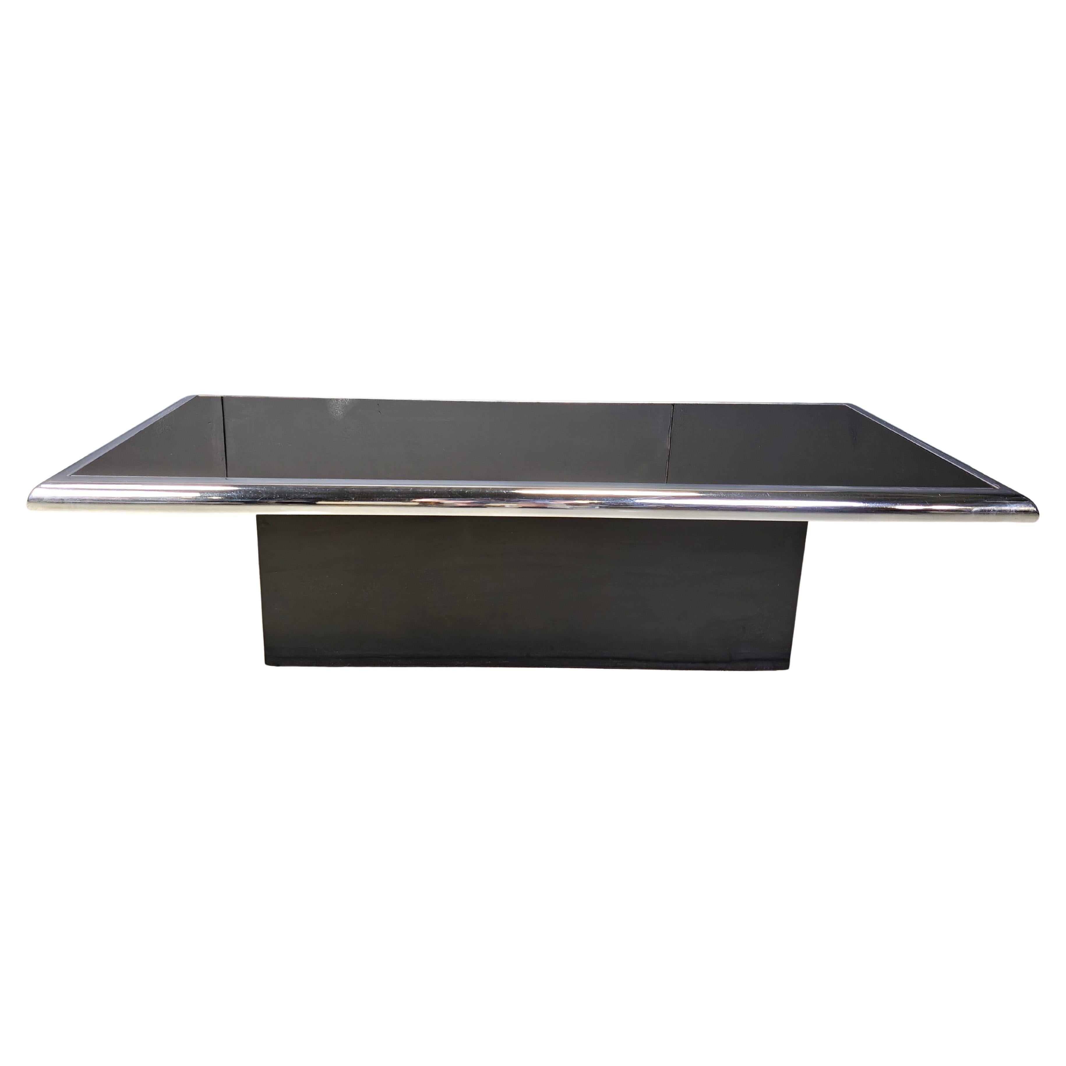 Vintage chromed coffee table, 1970s For Sale