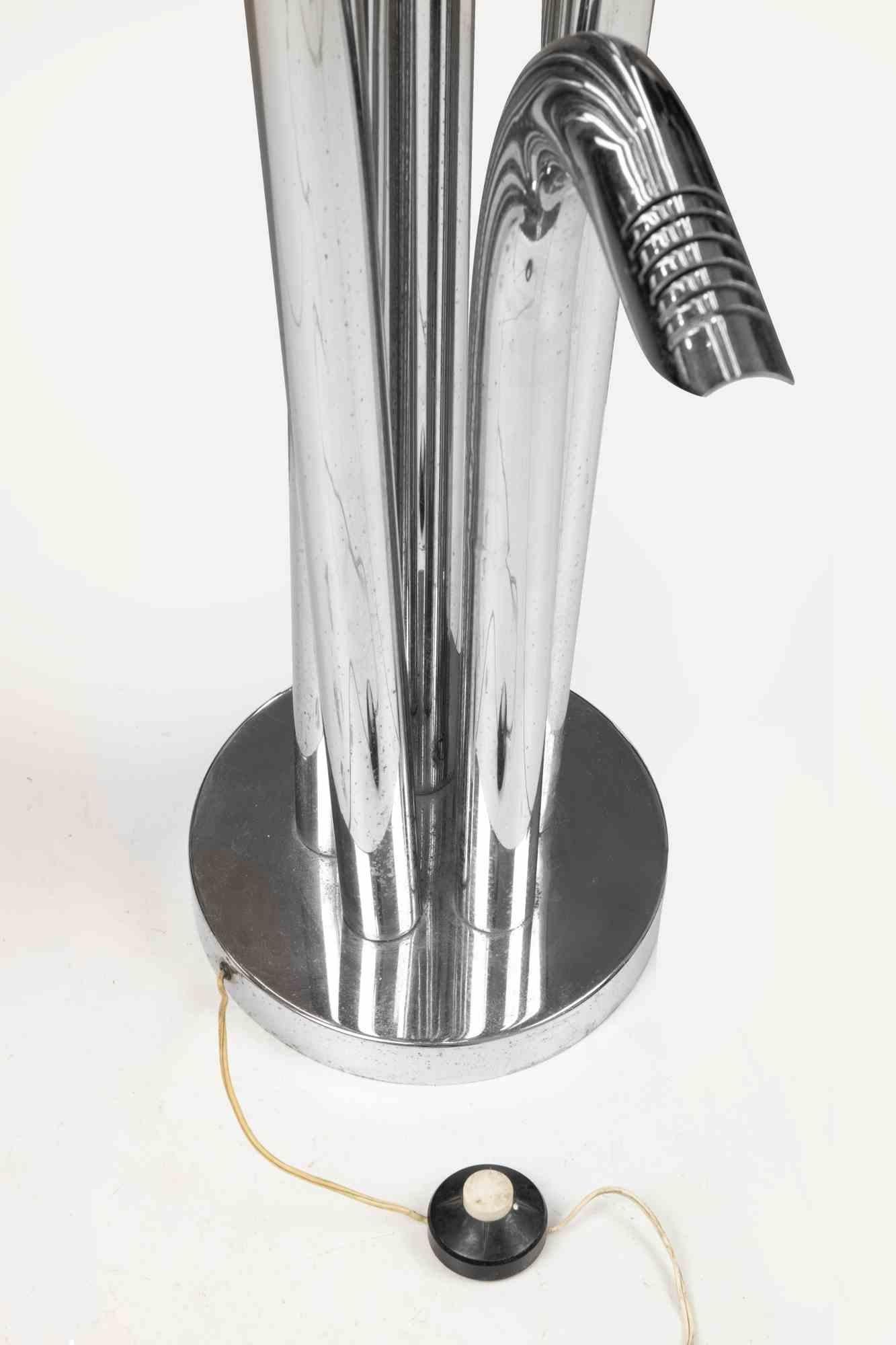 Late 20th Century Vintage Chromed Floor Lamp, Italy 1970s For Sale