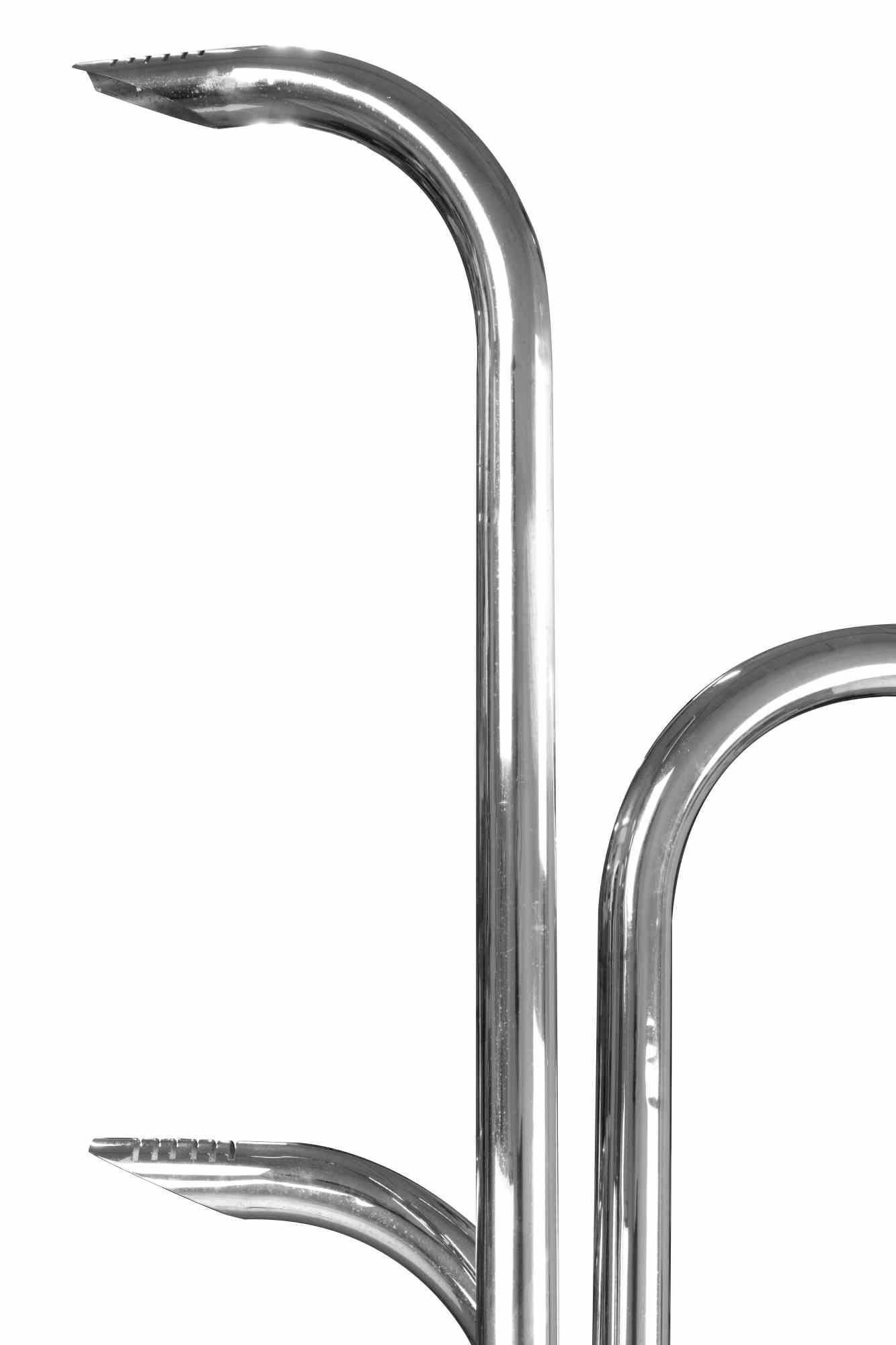 Metal Vintage Chromed Floor Lamp, Italy 1970s For Sale
