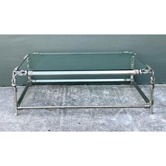 Vintage Chromed Rope and Knot Coffee Table