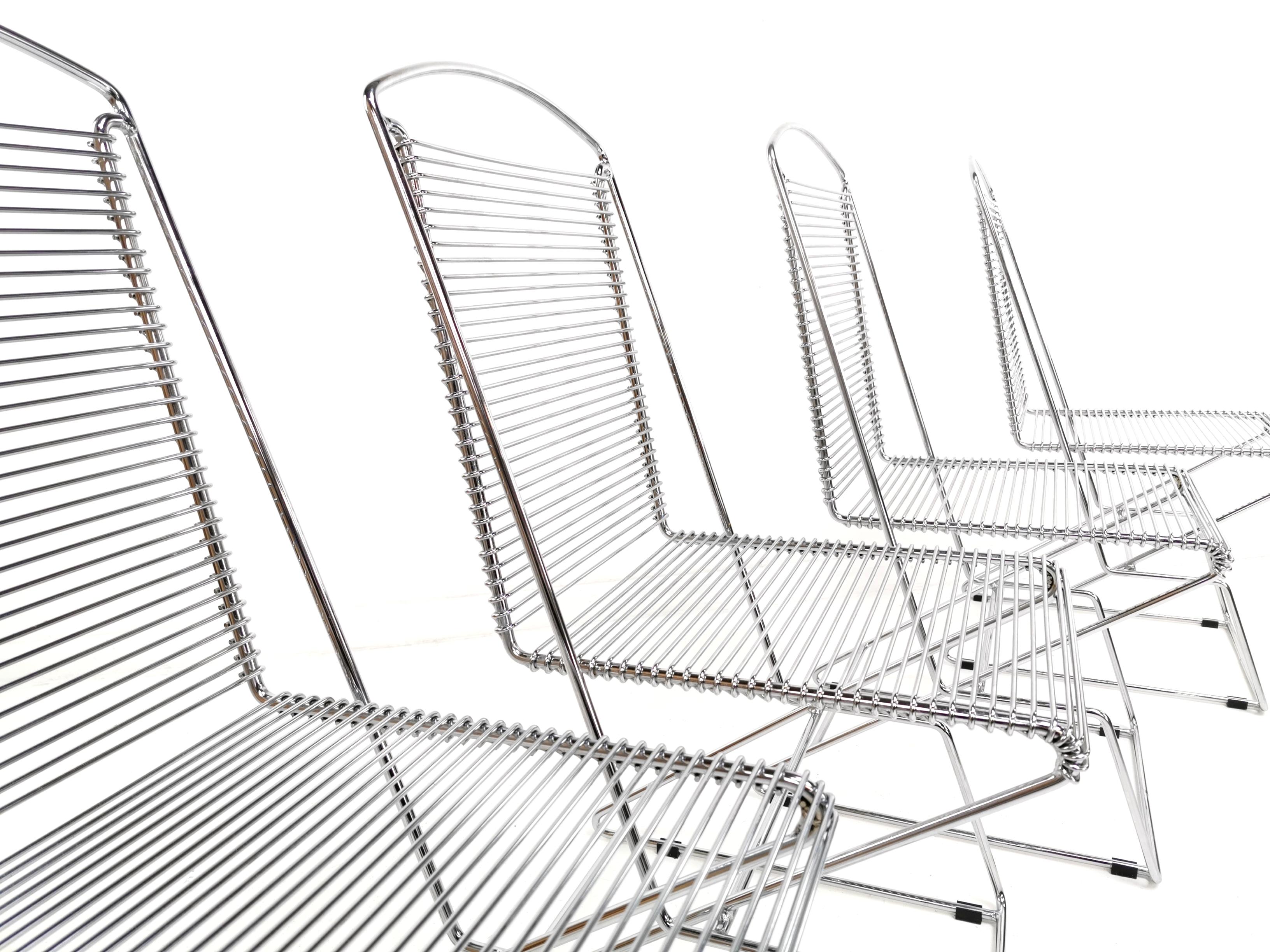 Vintage Chromed Steel Wire Chairs by till Behrens for Schlubach, Germany 4