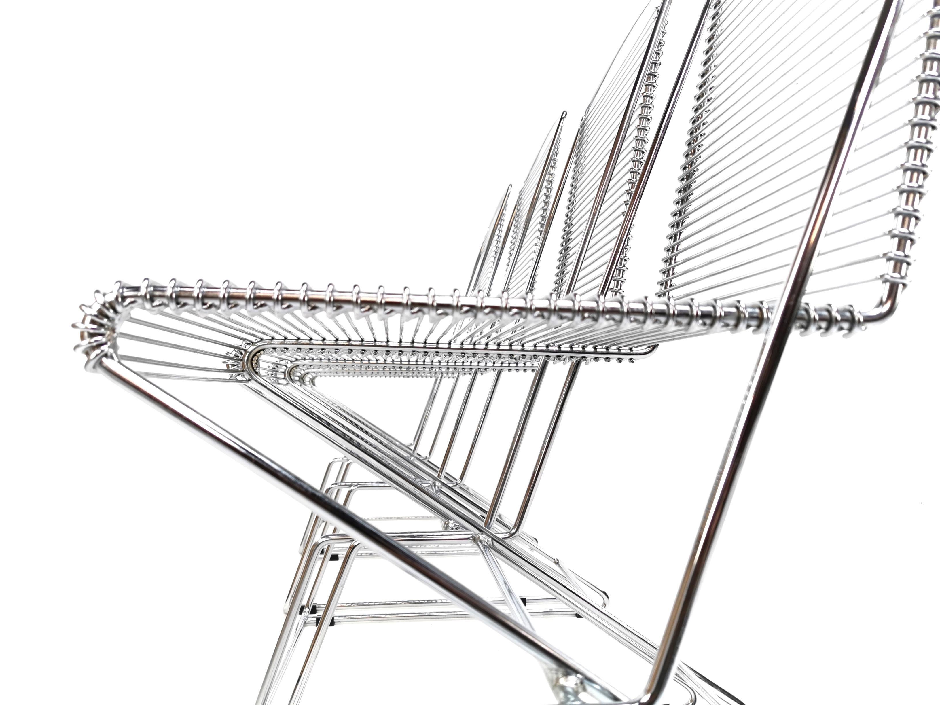 20th Century Vintage Chromed Steel Wire Chairs by till Behrens for Schlubach, Germany