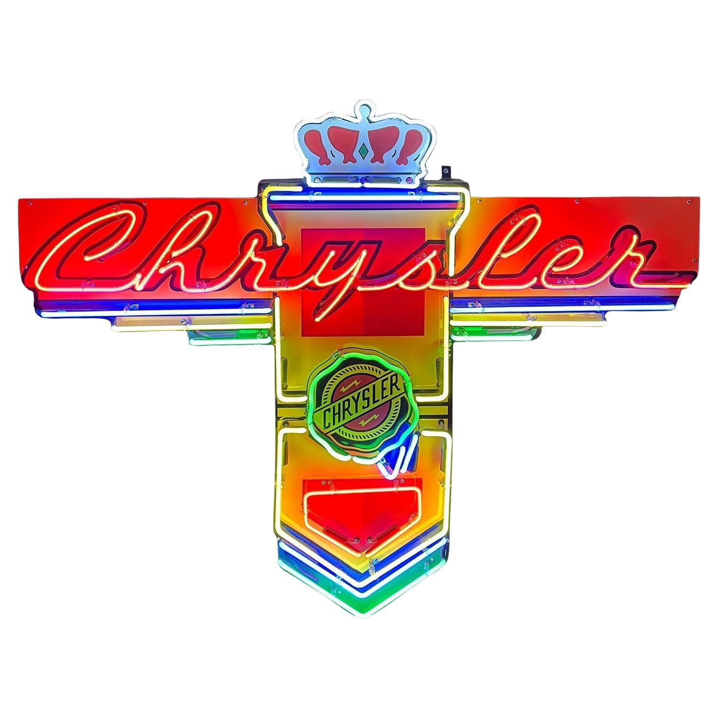 Vintage Chrysler Neon Sign, 20th Century For Sale
