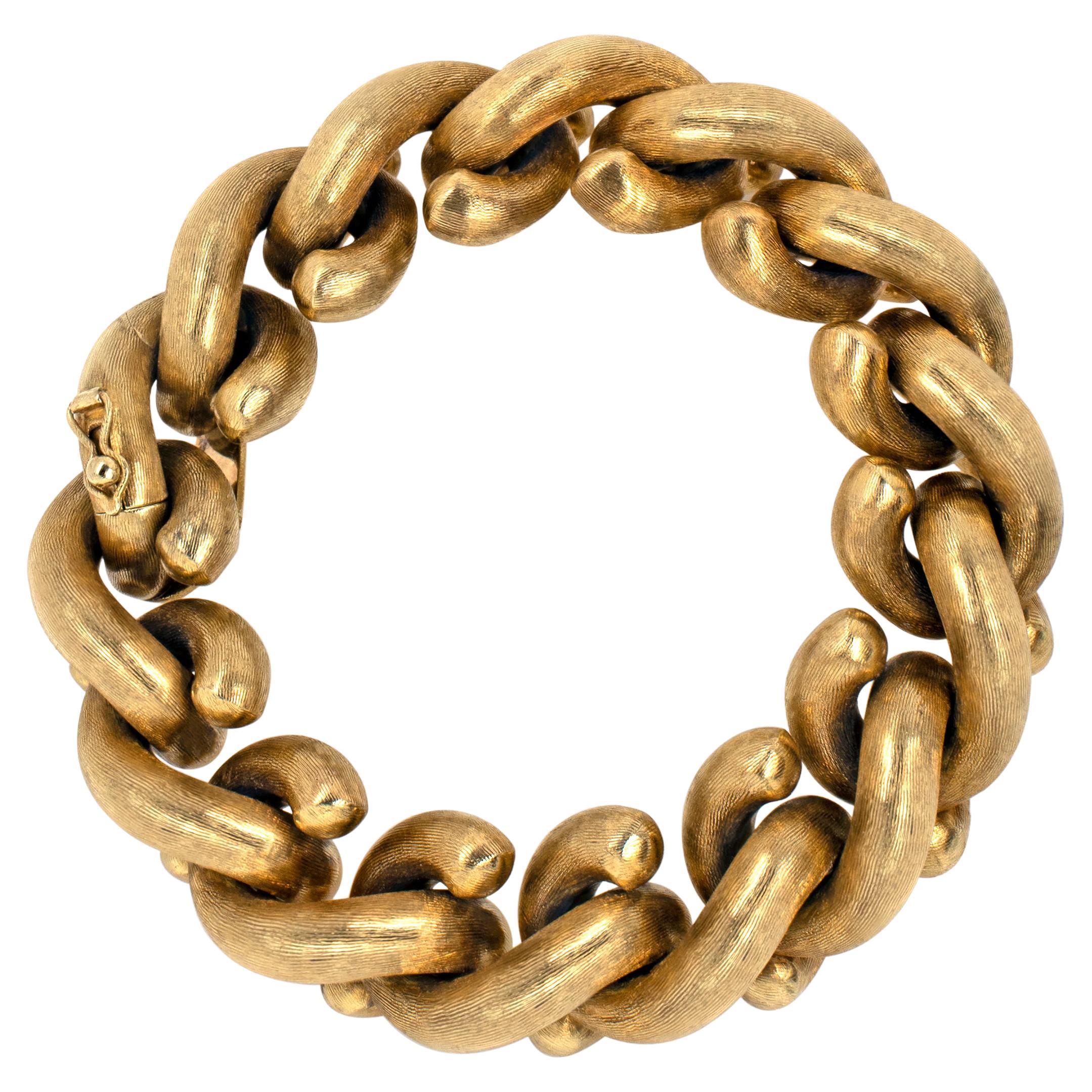Chunky Gold Bracelet, Stacking Gold Bracelets, Figaro Link Bracelets, –  Agata1