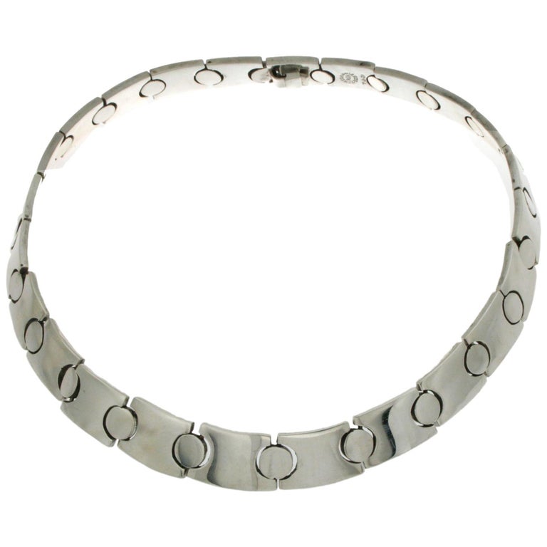 Sterling Silver Chunky Choker Necklace Photos