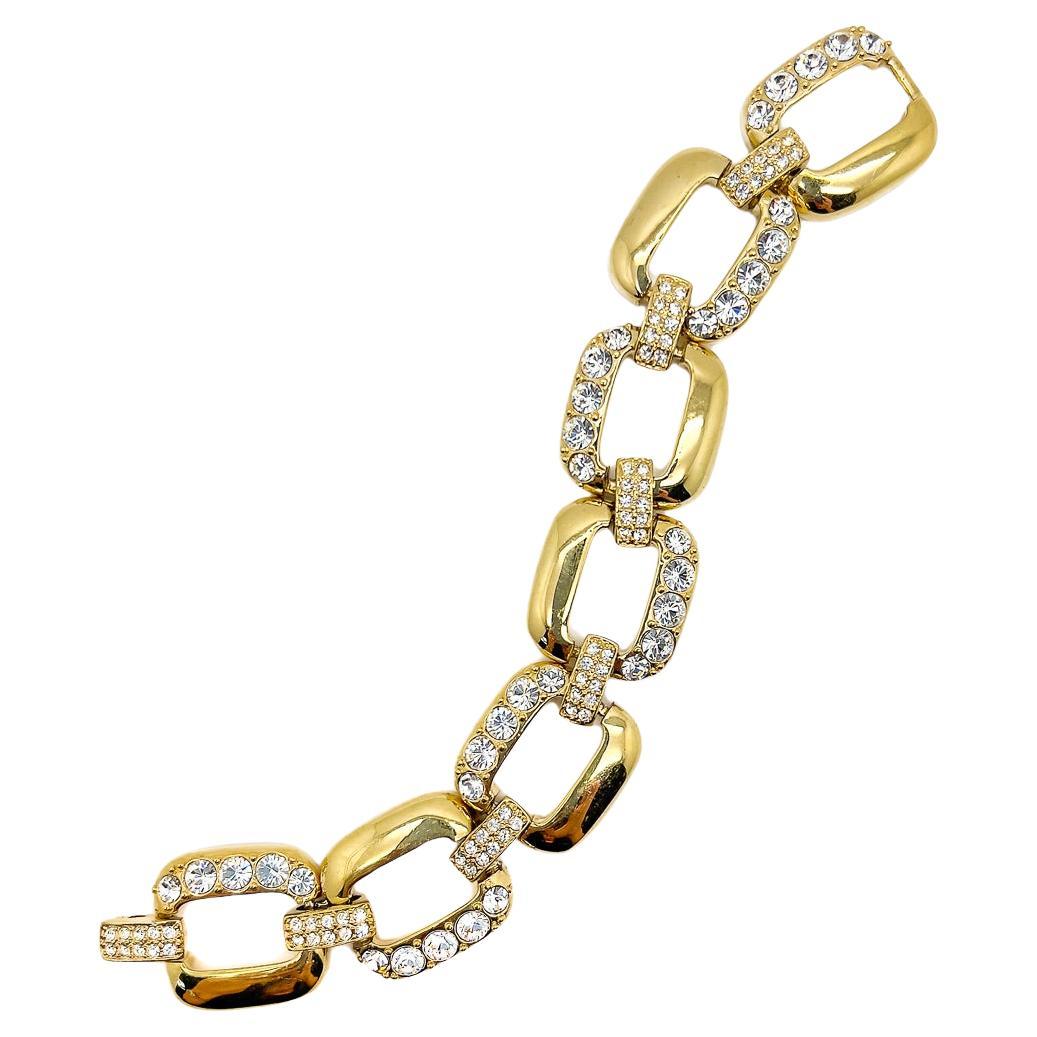 Bracelet Vintage A Link Crystal 1990 en vente