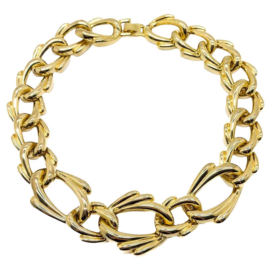 Collier torsadé vintage à gros maillons A Link 1980