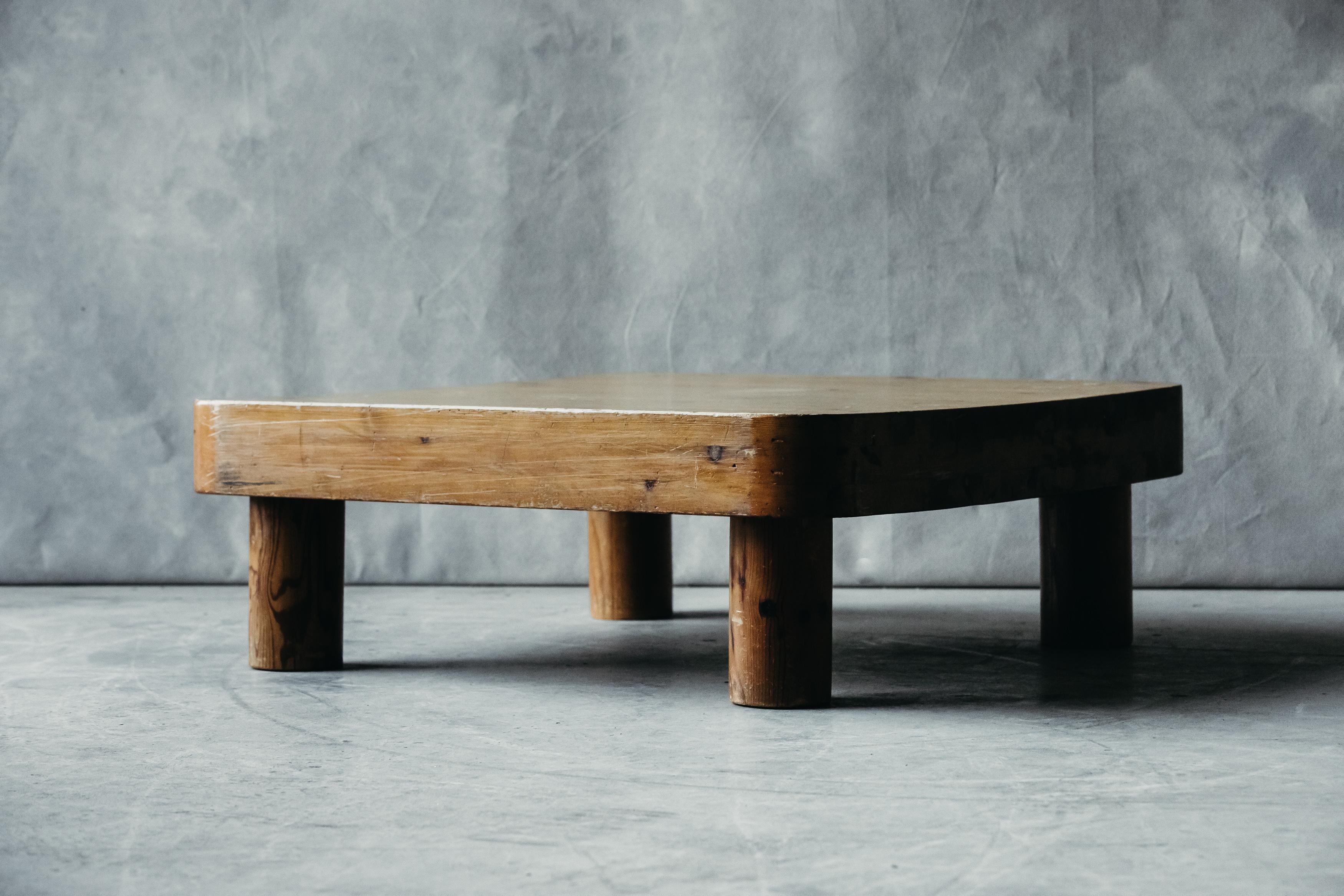 Vintage Chunky Pine Coffee Table from France, circa 1960 at 1stDibs