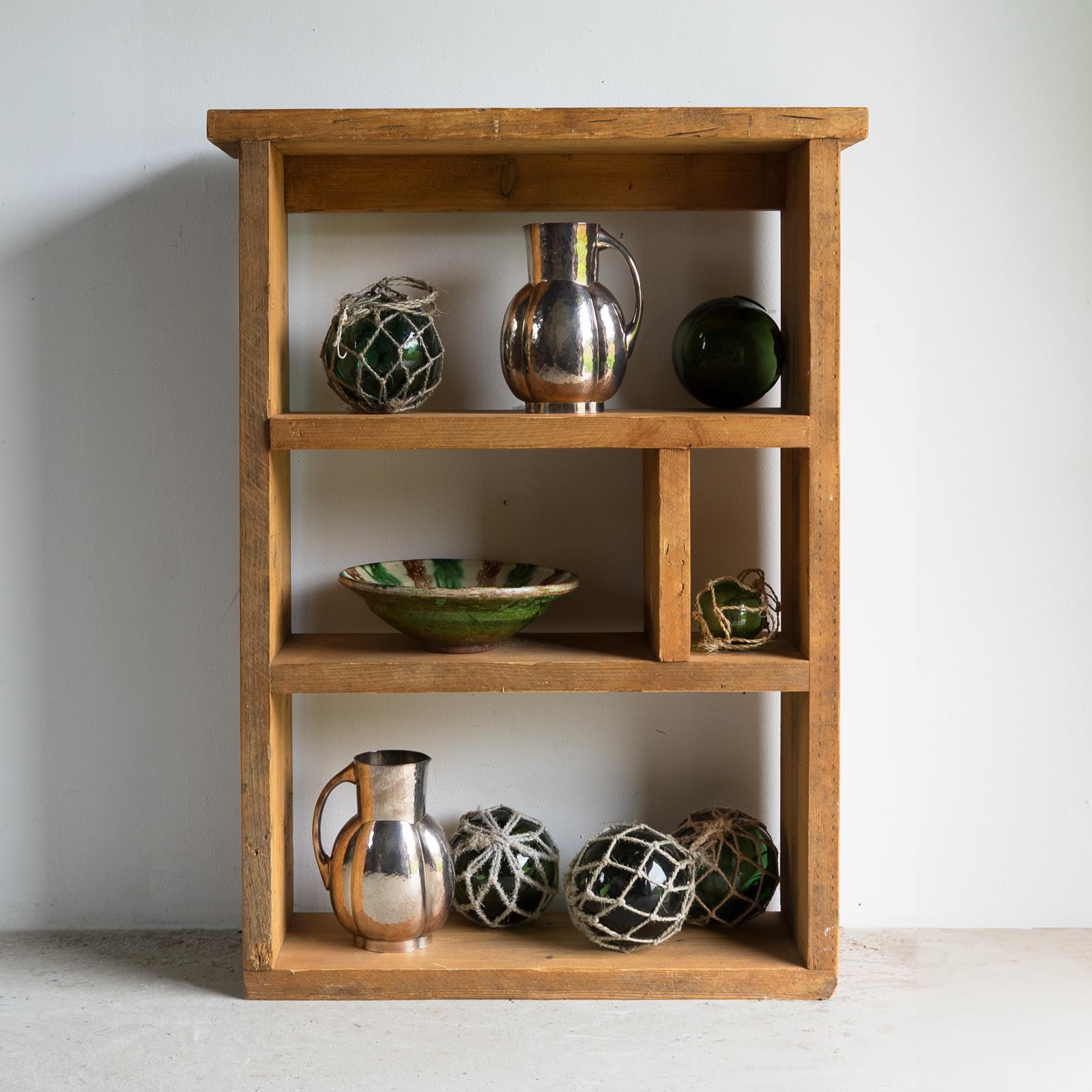 Hand-Crafted Vintage Chunky Pine Storage Shelves, Mid To Late 20th Century For Sale