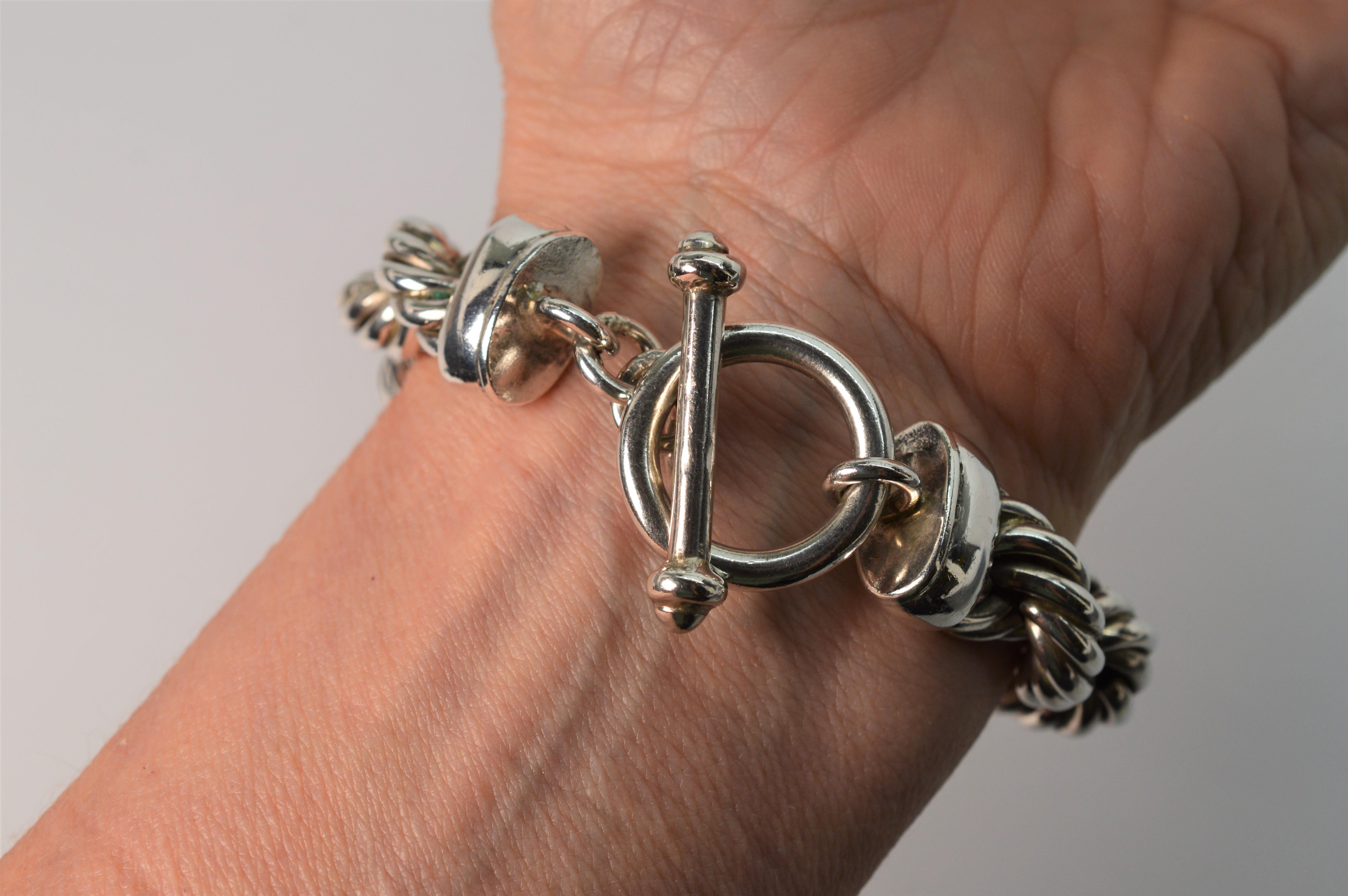 thick silver rope bracelet