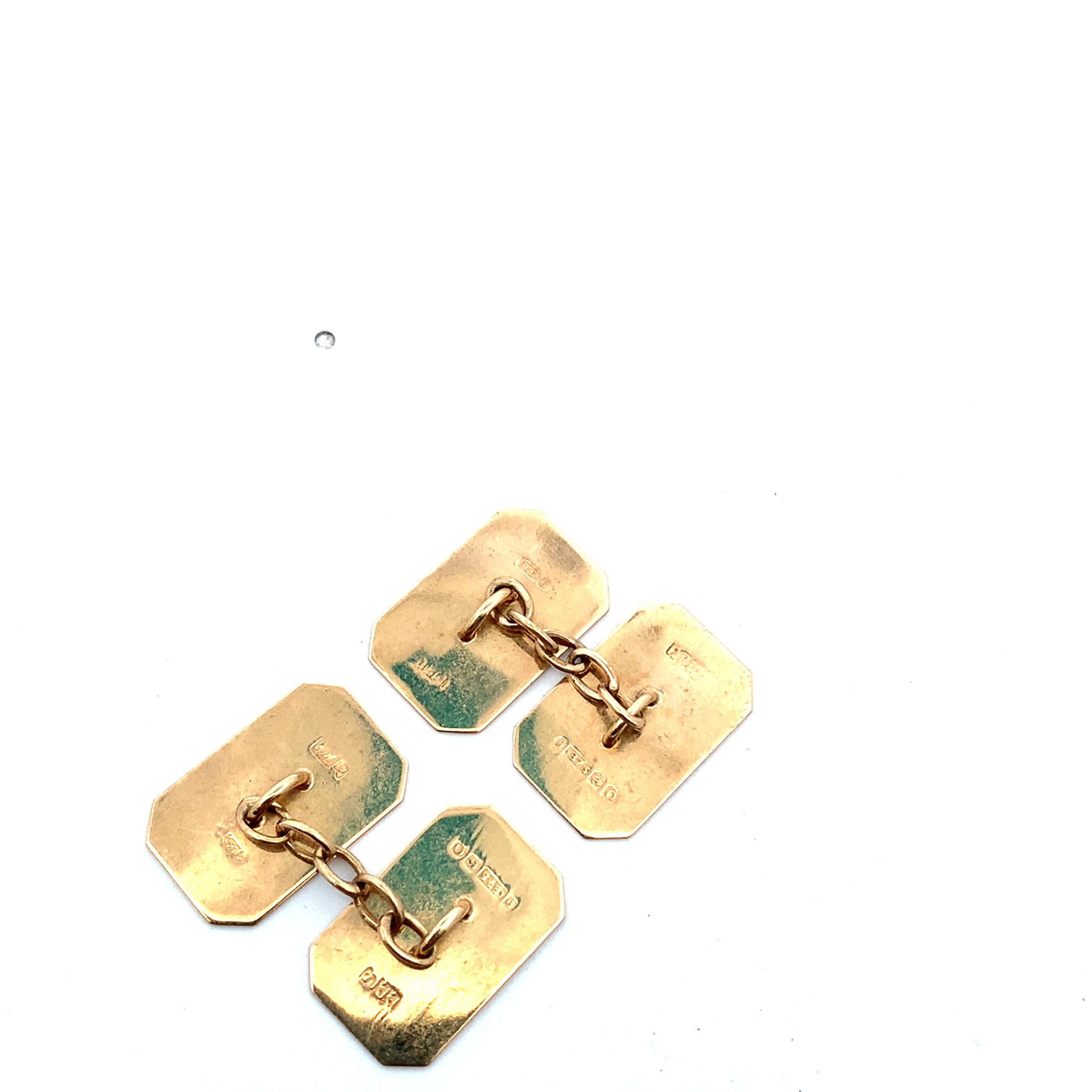 Vintage chunky Gelbgold Herren Manschettenknöpfe im Zustand „Neu“ im Angebot in London, GB