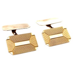 Vintage chunky Gelbgold Herren Manschettenknöpfe