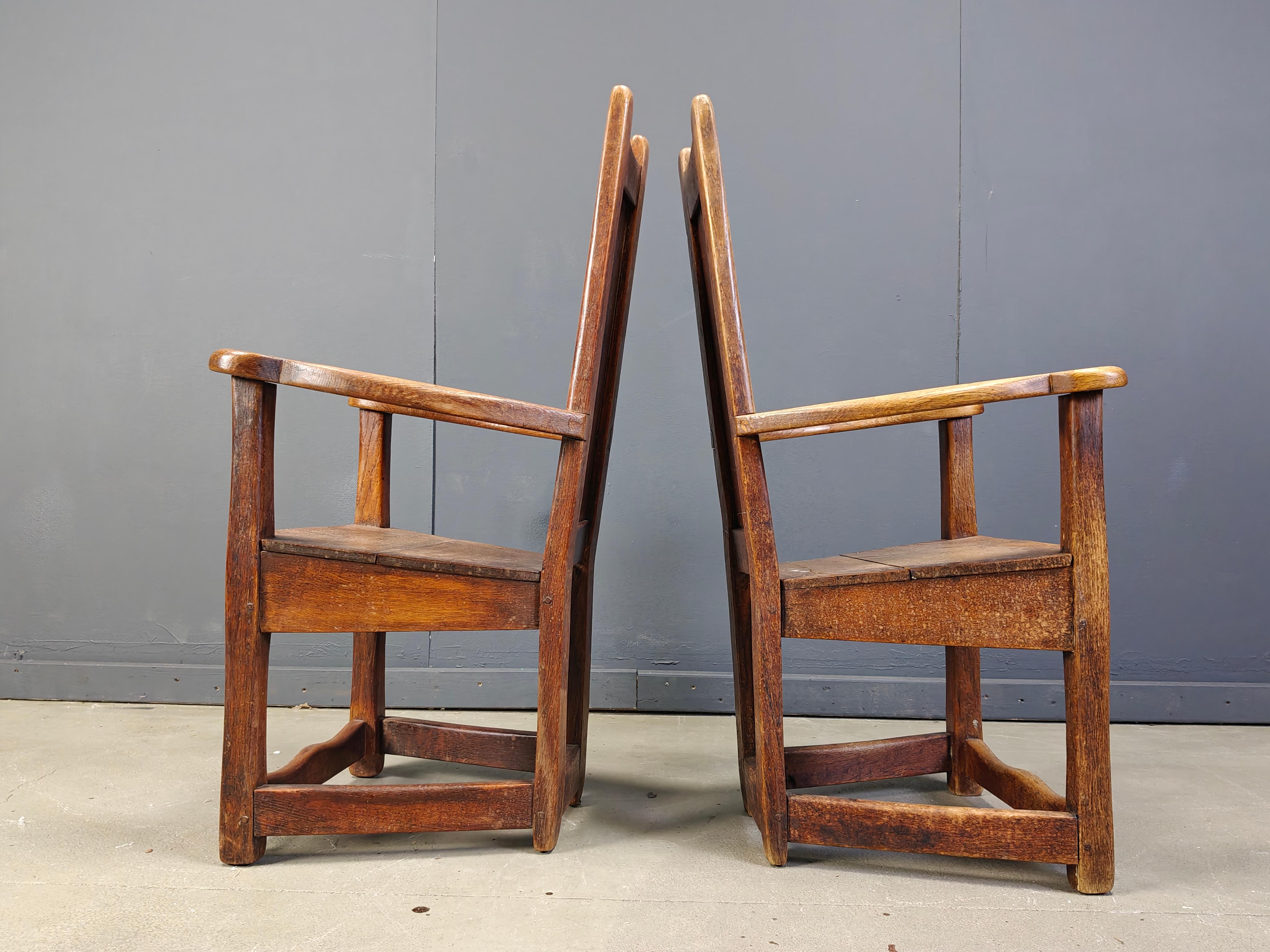Rustico Set di 6 sedie da chiesa vintage - anni '50 in vendita