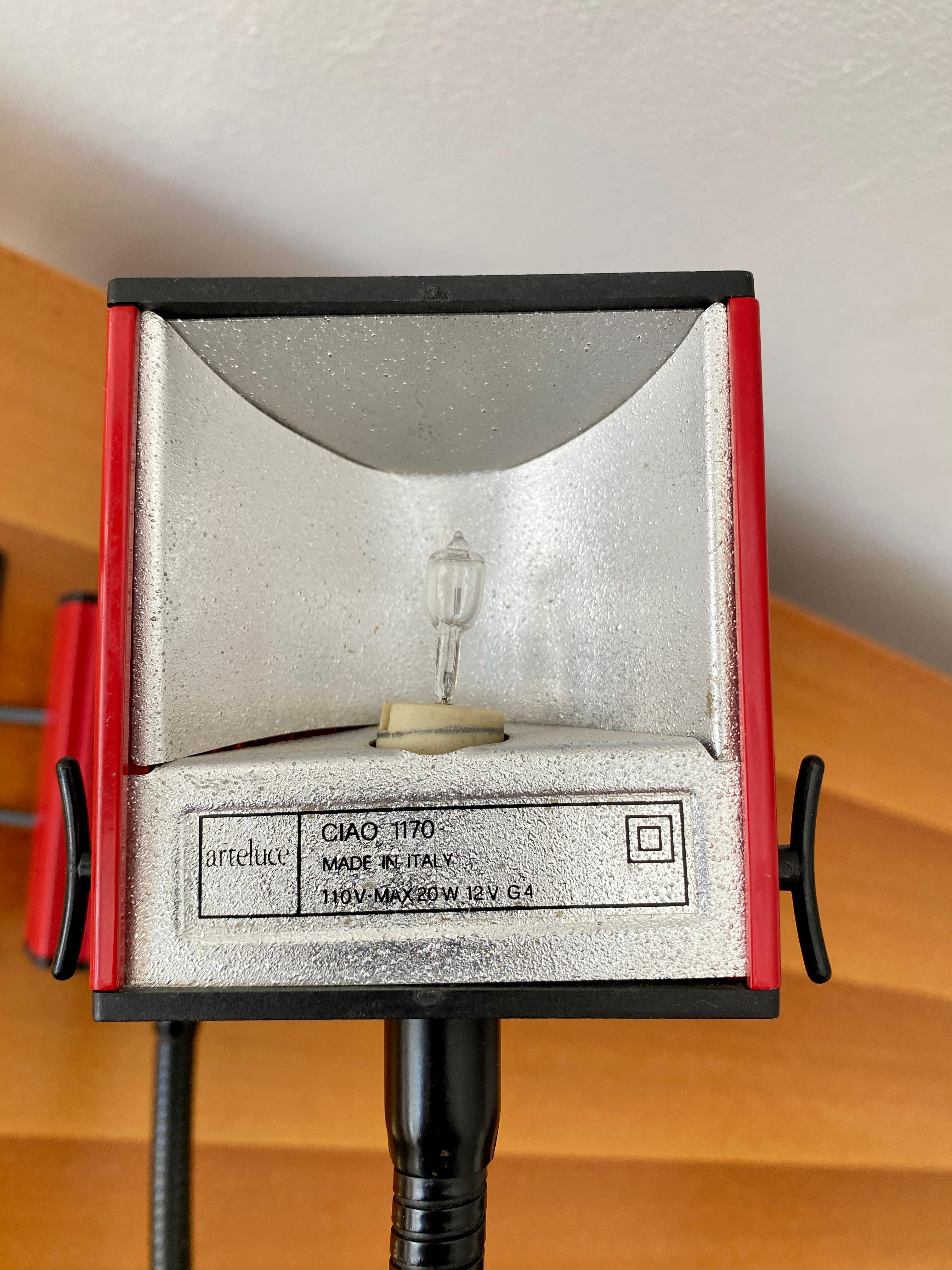 Métal Lampe de bureau Ciao vintage par Ezio Didone pour Arteluce, Modèle 1170, 1983 en vente
