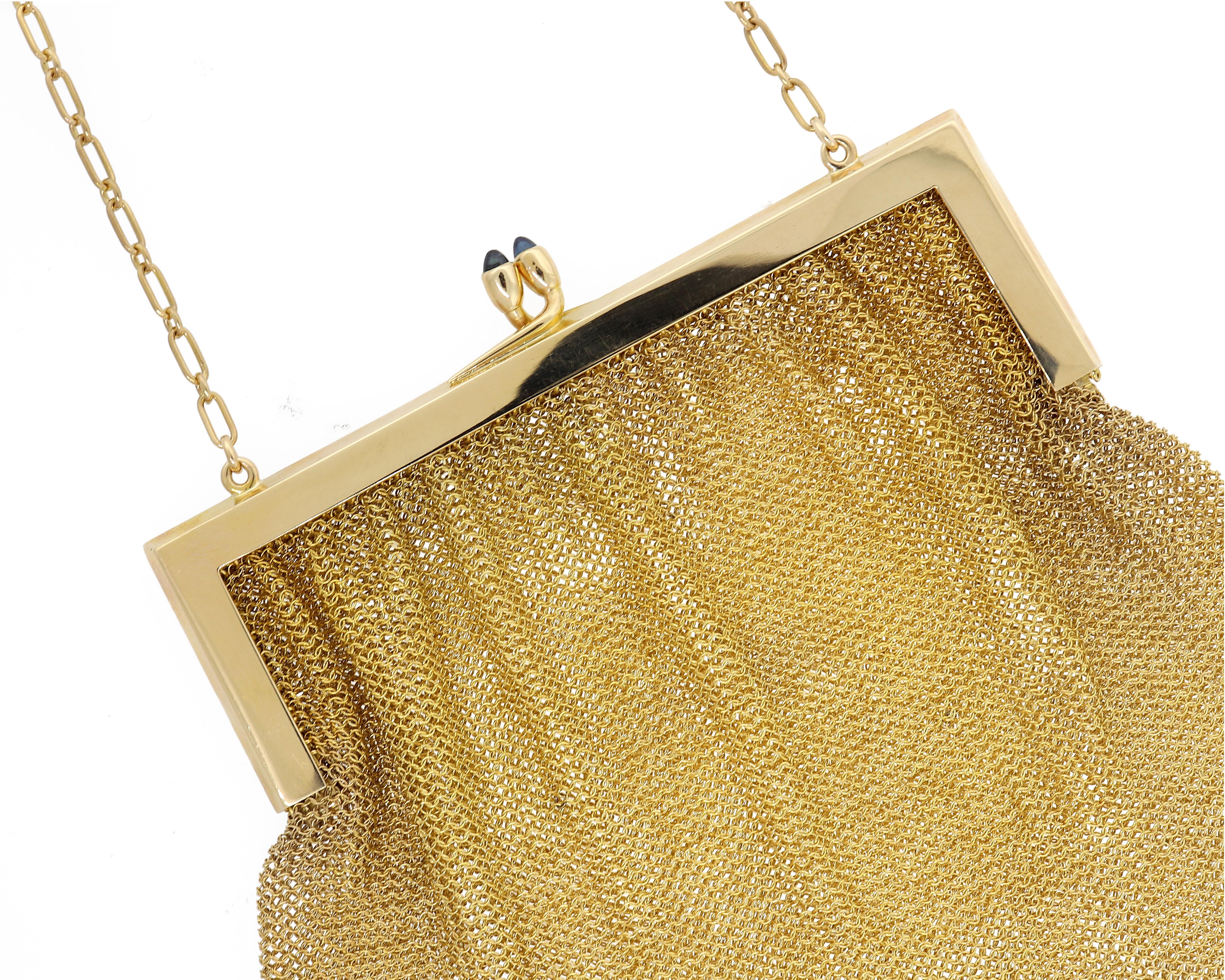 Vintage Ciara 1900 14k Gold Mesh Geldbörse im Zustand „Hervorragend“ im Angebot in Houston, TX