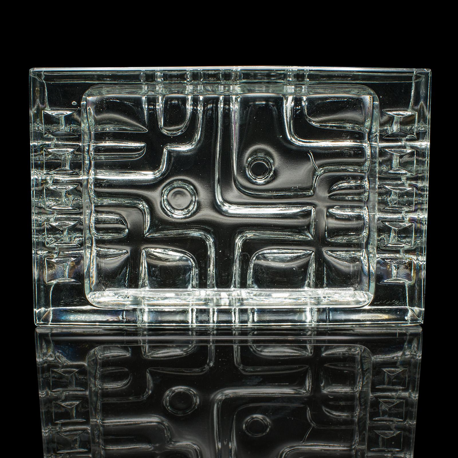 Cenicero vintage para puros, checo, vidrio artístico de Bohemia, bandeja decorativa, circa 1970 en venta 3