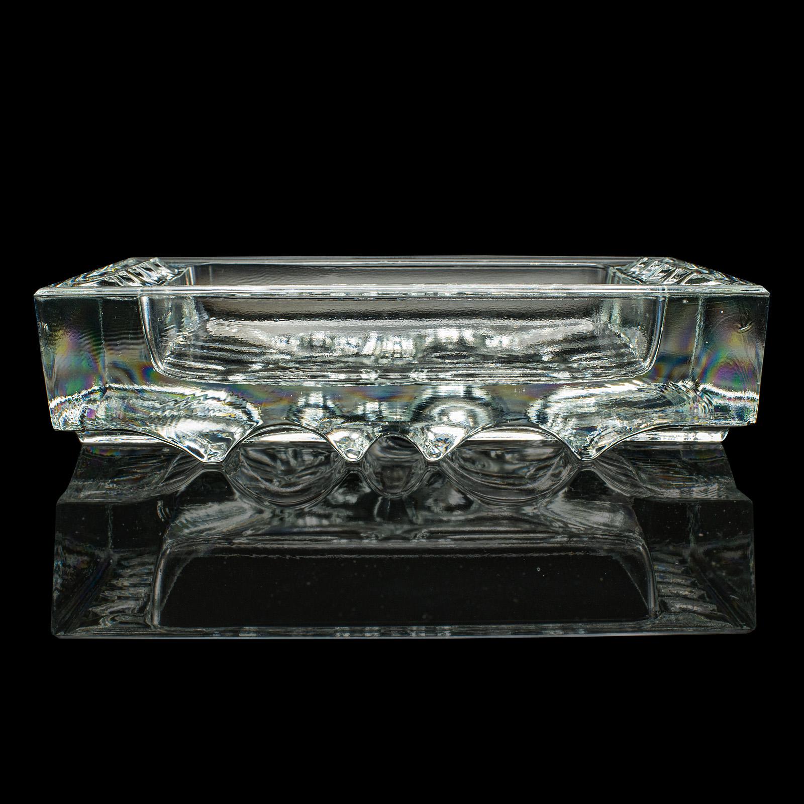 Cenicero vintage para puros, checo, vidrio artístico de Bohemia, bandeja decorativa, circa 1970 Moderno de mediados de siglo en venta
