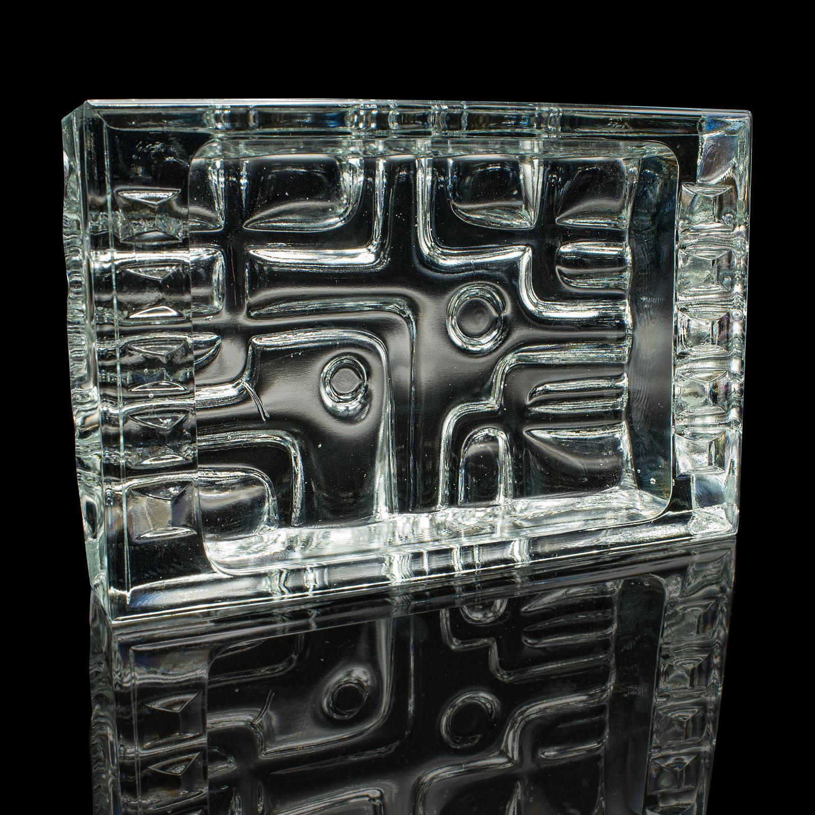 Cenicero vintage para puros, checo, vidrio artístico de Bohemia, bandeja decorativa, circa 1970 Vidrio artístico en venta