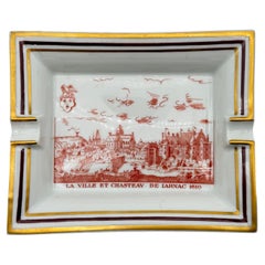 Vintage Cigar Ashtray designed for Delamain Cognac by Hermès in Porcelain
