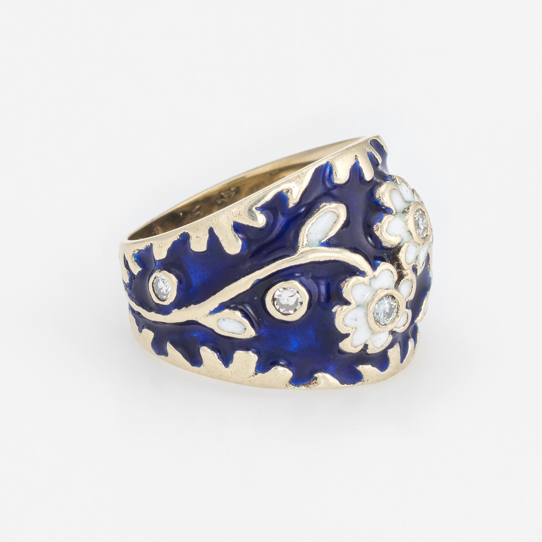 vintage gold enamel ring
