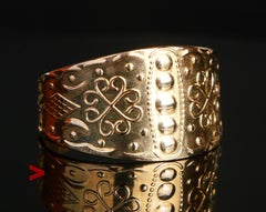 Vintage Cigar Band Ring or massif 18K Ø 12.5 US / 6.3 gr