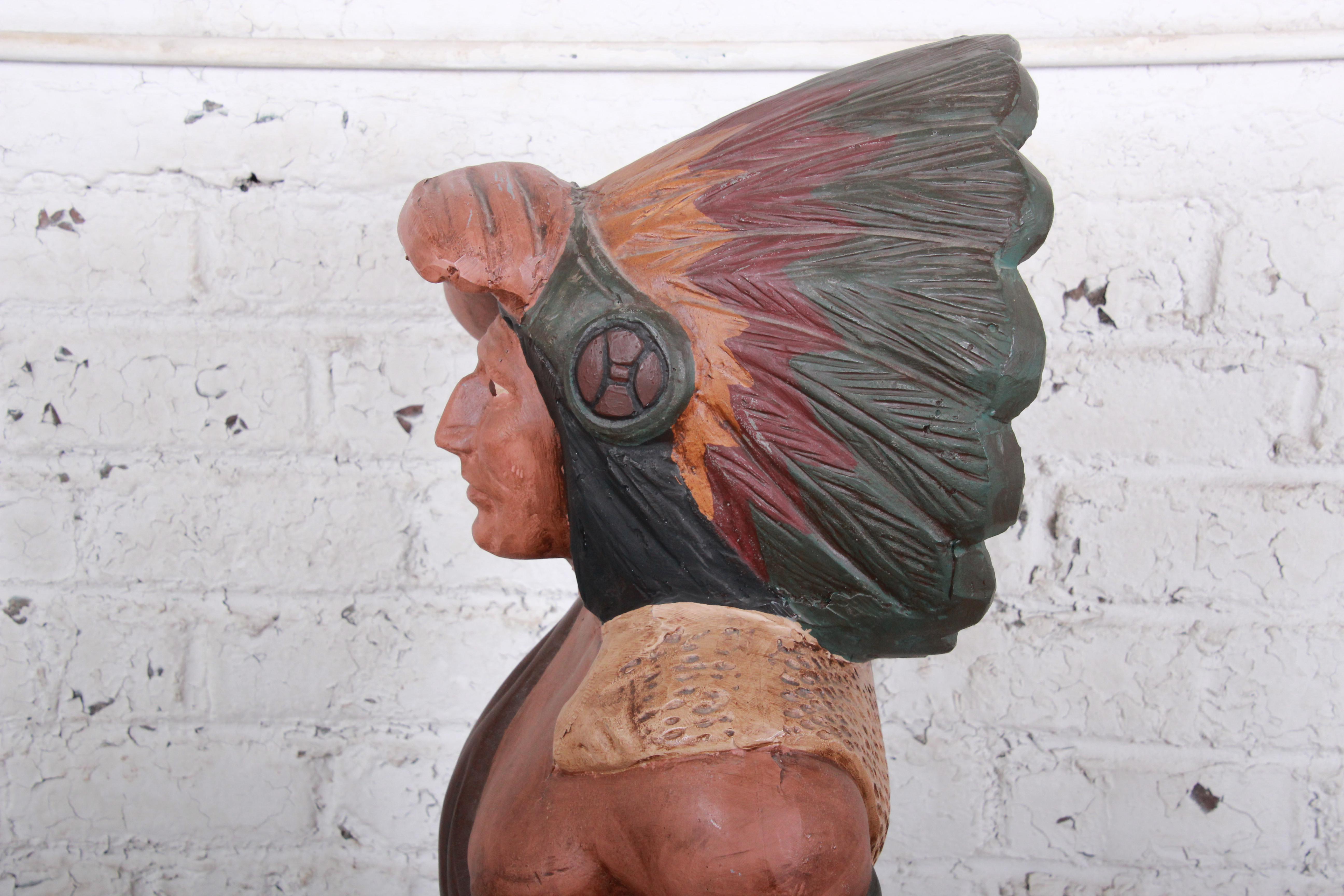 20th Century Vintage Cigar Store Indian Statue