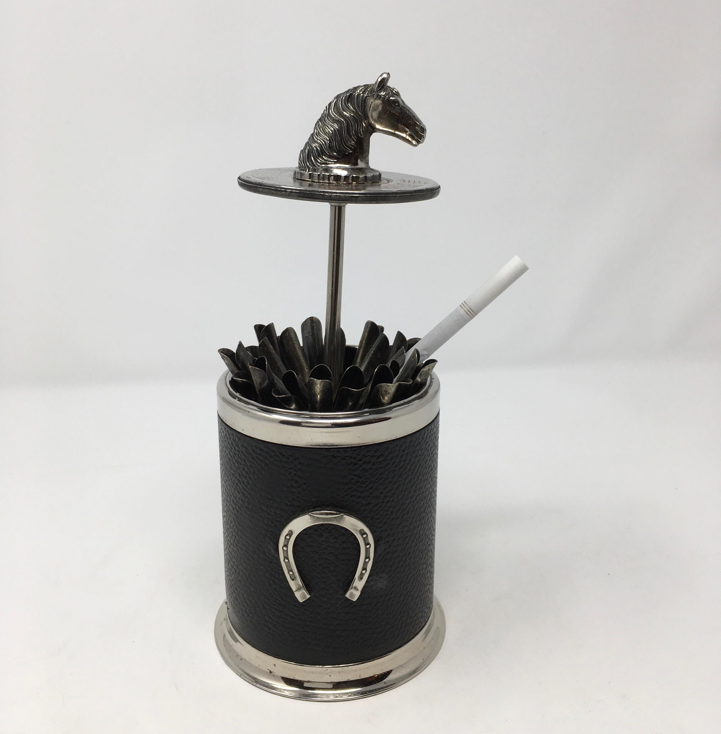 vintage horse head ashtray stand