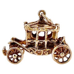 Vintage Cinderella Carriage Gold Charm, London 1962, 9KT