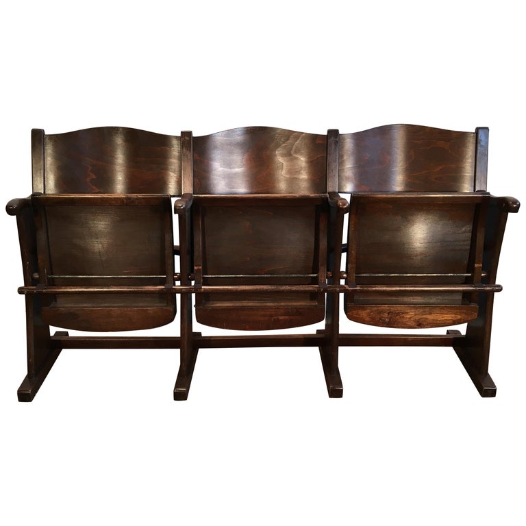 Vintage Cinema Bench Three Seat 1950s For Sale At 1stdibs