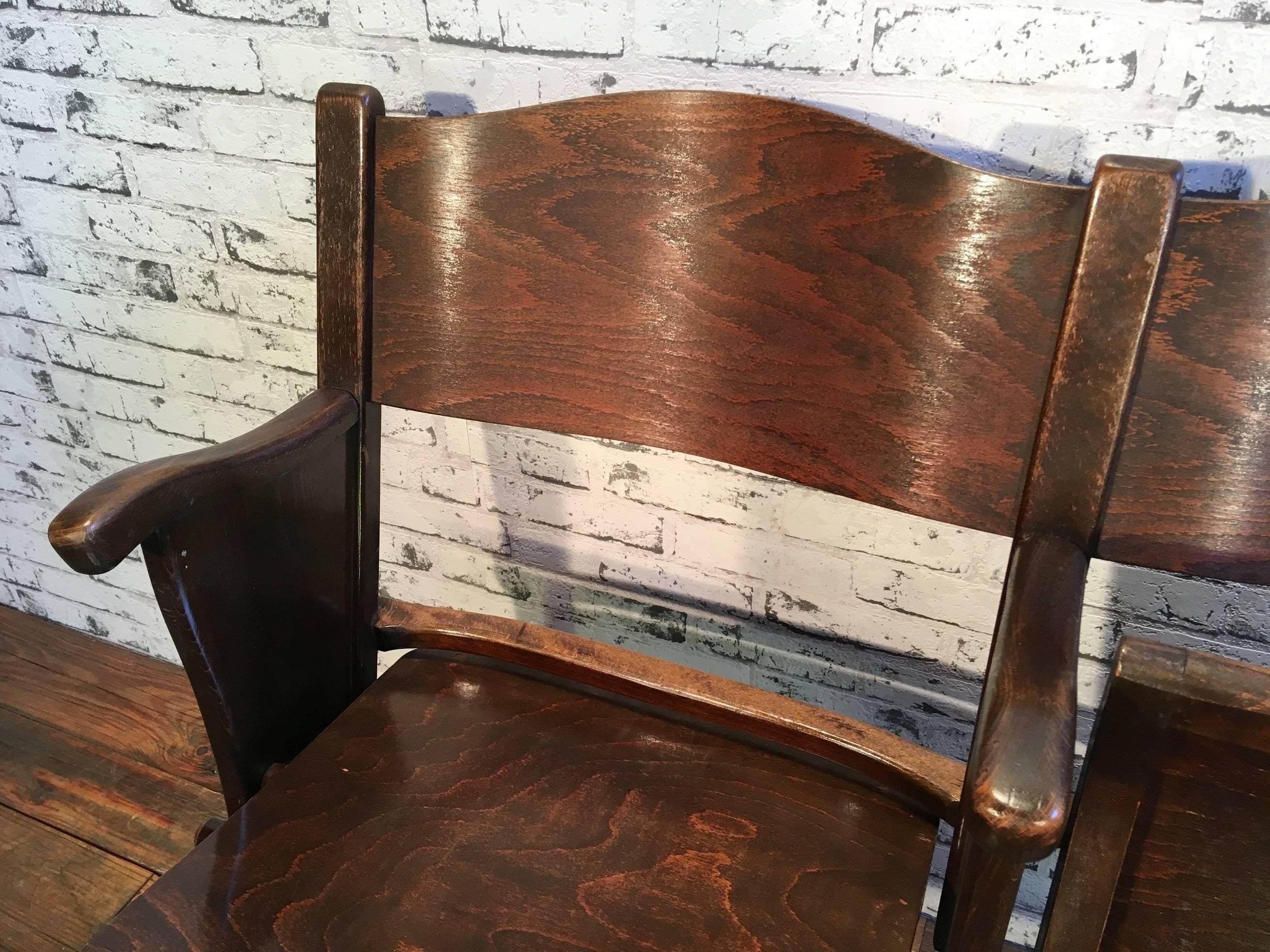 Mid-Century Modern Vintage Cinema Bench, Two-Seat, 1950s