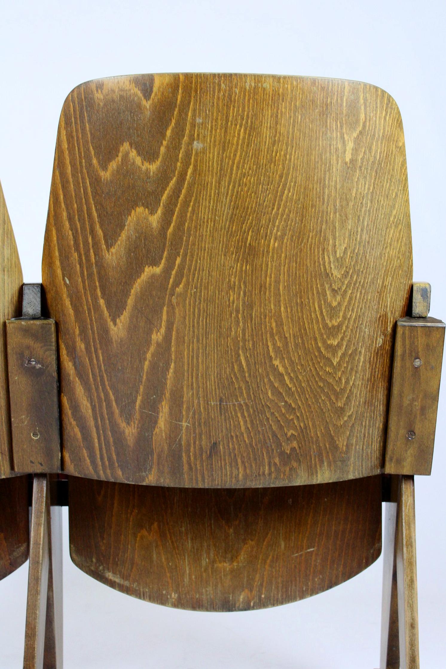 Vintage Cinema Chairs from Ton, 1960s, Set of 6 For Sale 6