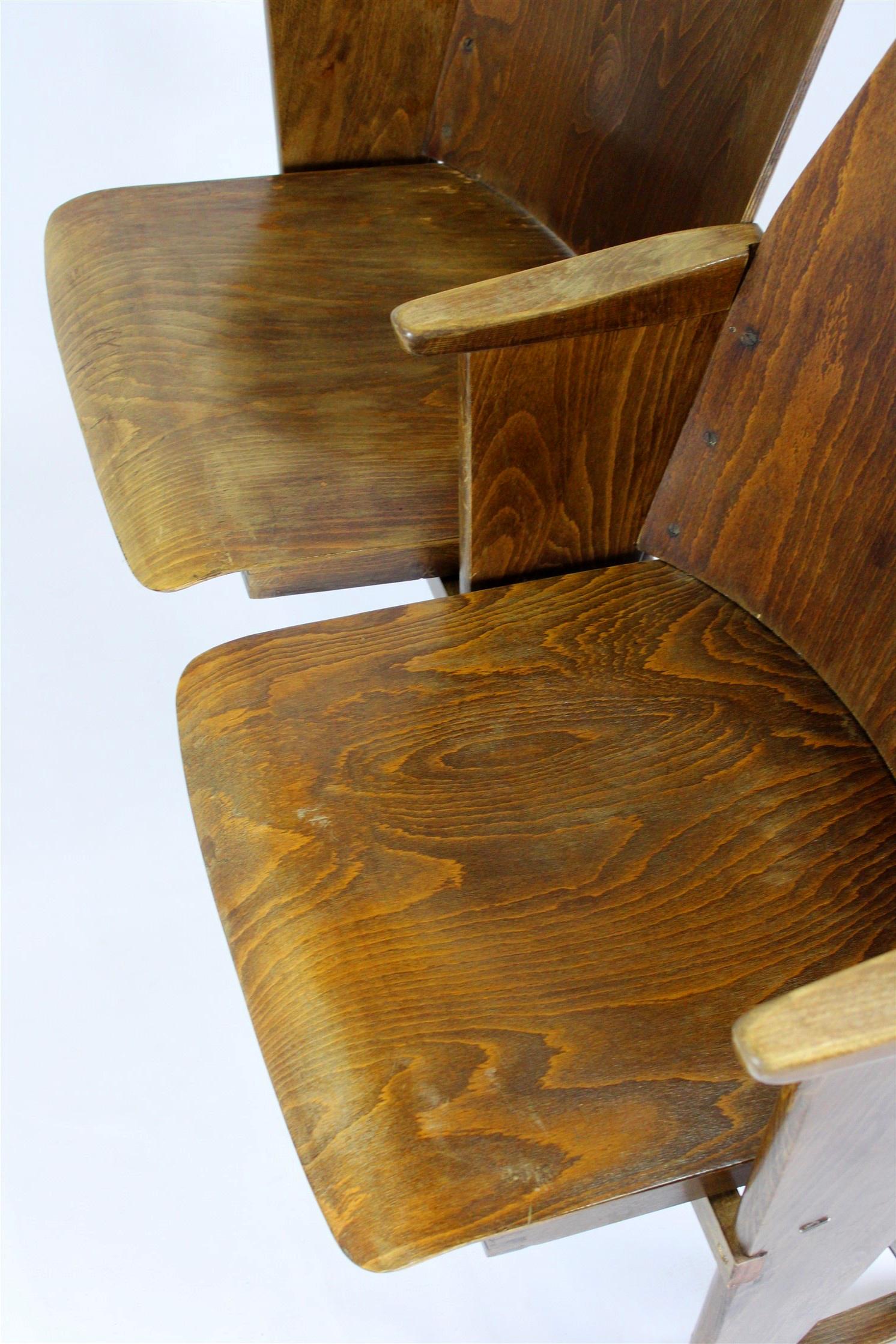 Vintage Cinema Chairs from Ton, 1960s, Set of 6 12