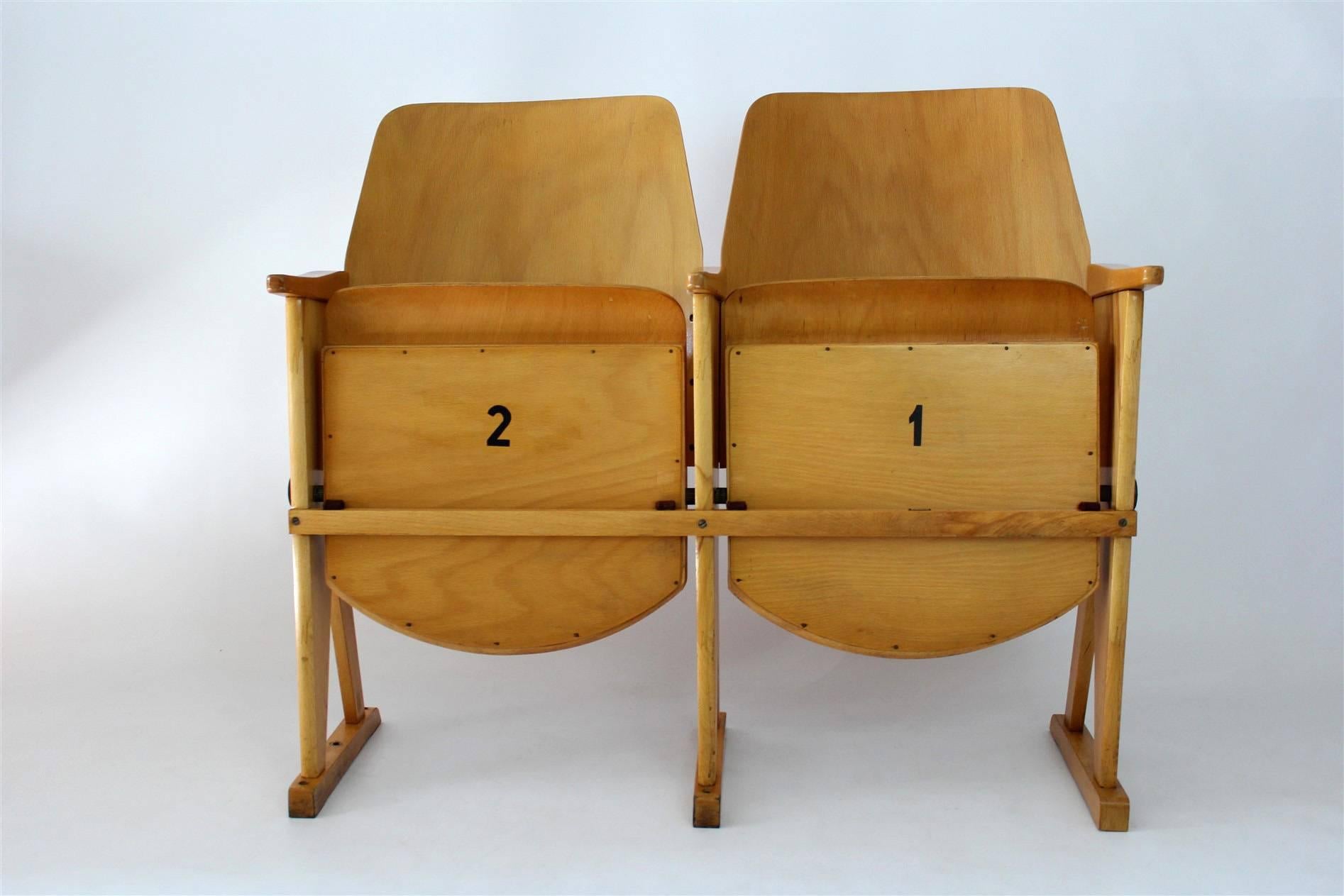 Vintage Cinema Chairs from TON 'Thonet', 1960s In Good Condition In Żory, PL