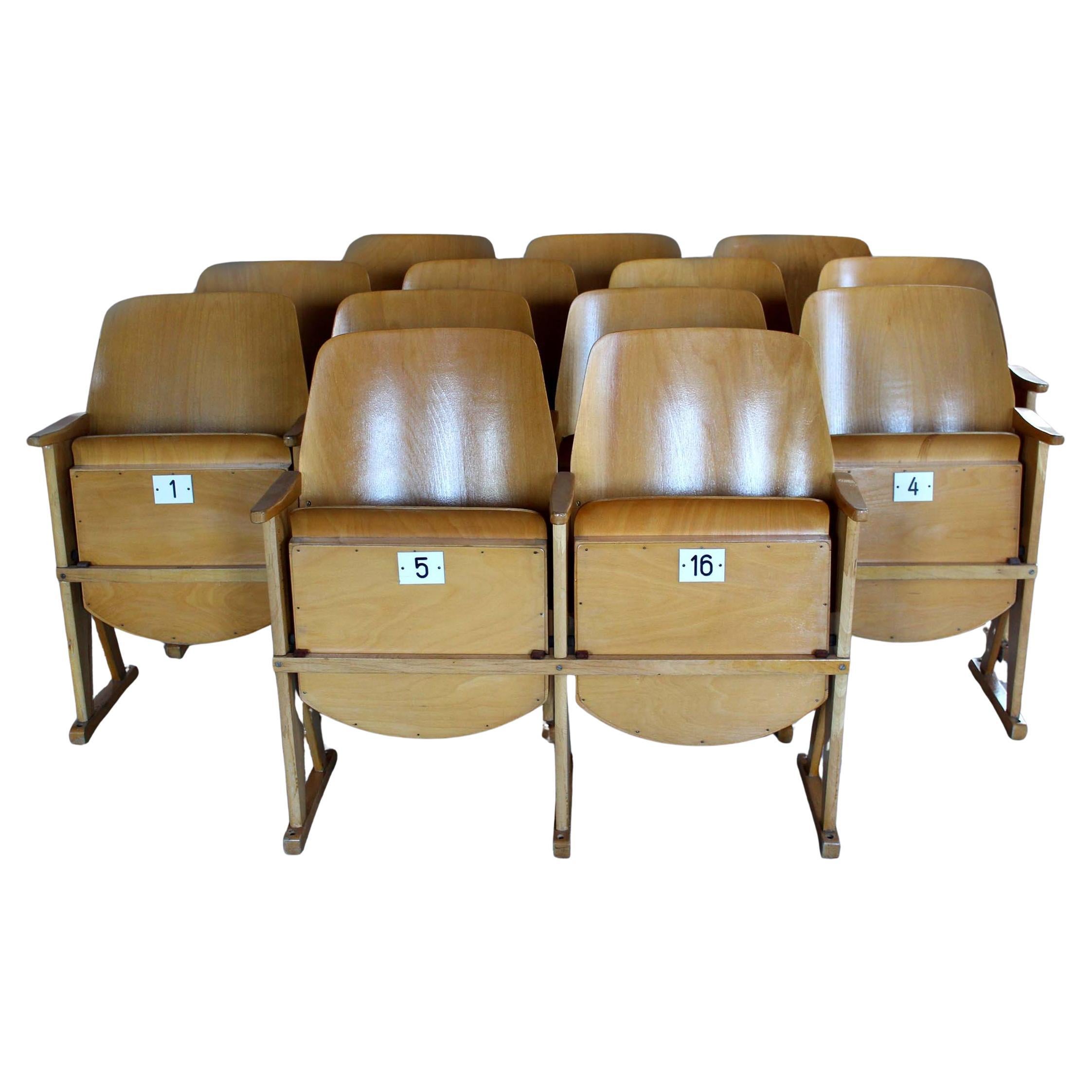 Chaises de cinéma vintage de Ton (Thonet), années 1960, ensemble de 13