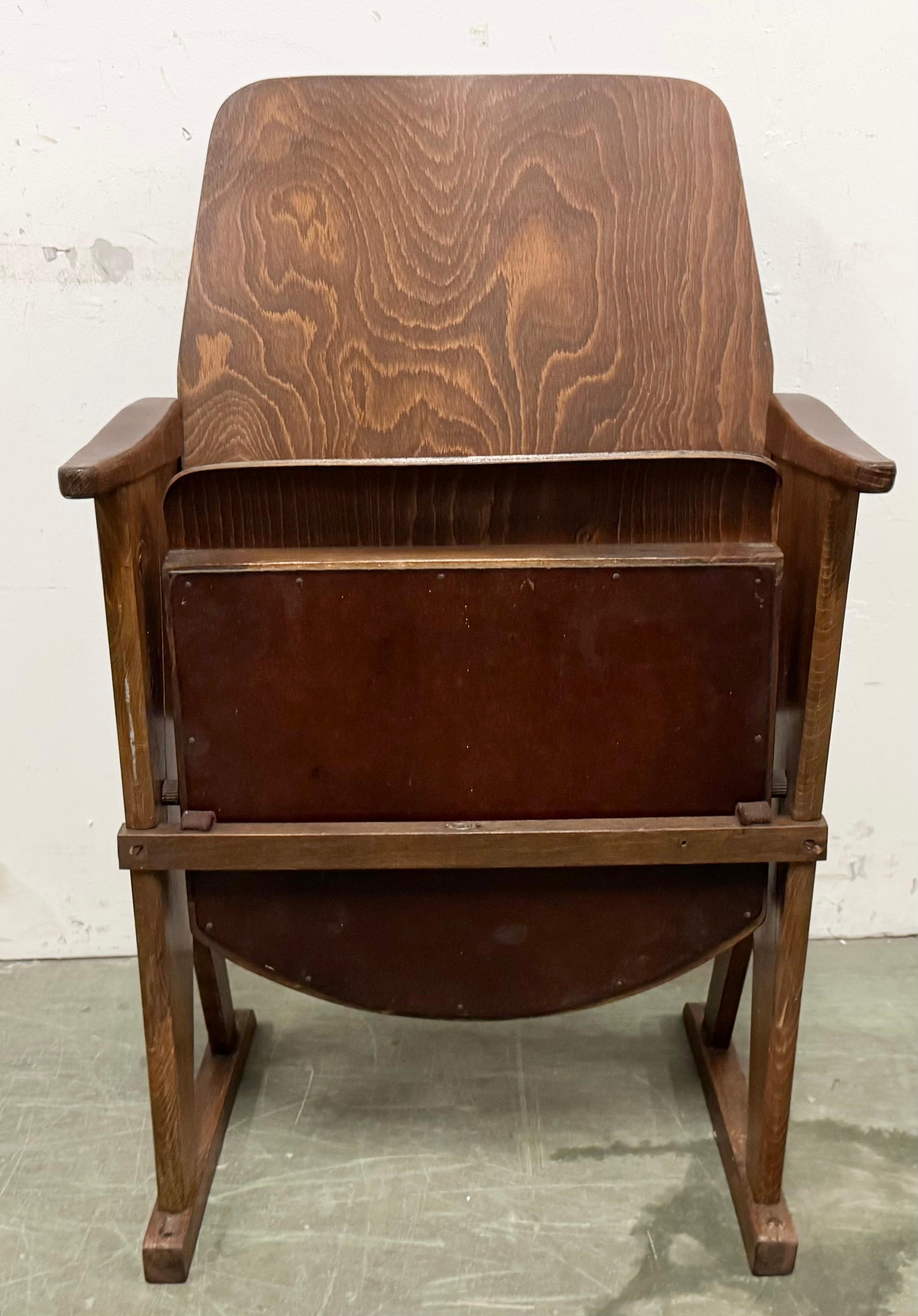 Industrial Vintage Cinema Theatre Chair from Ton, 1960s For Sale
