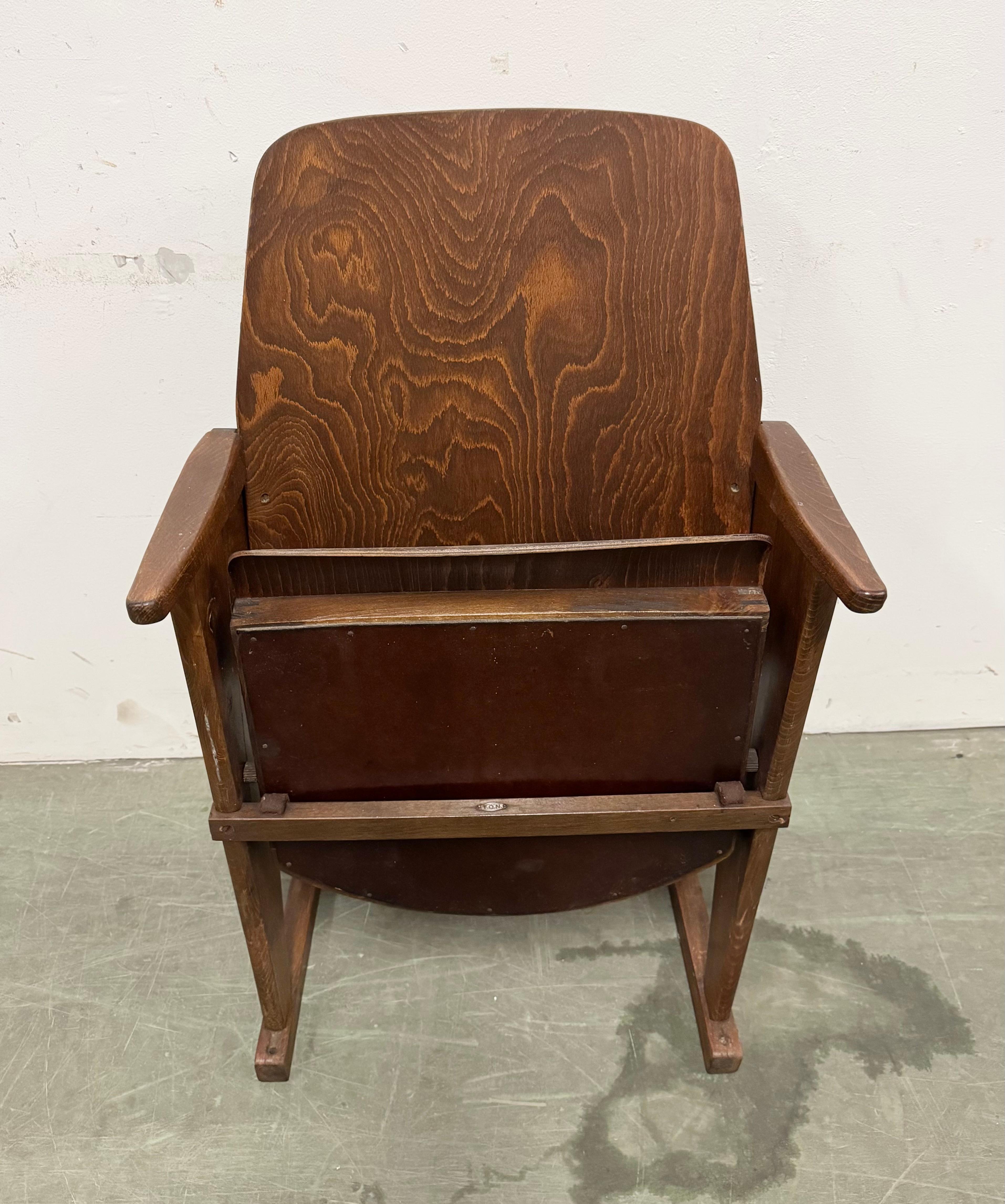 Czech Vintage Cinema Theatre Chair from Ton, 1960s For Sale