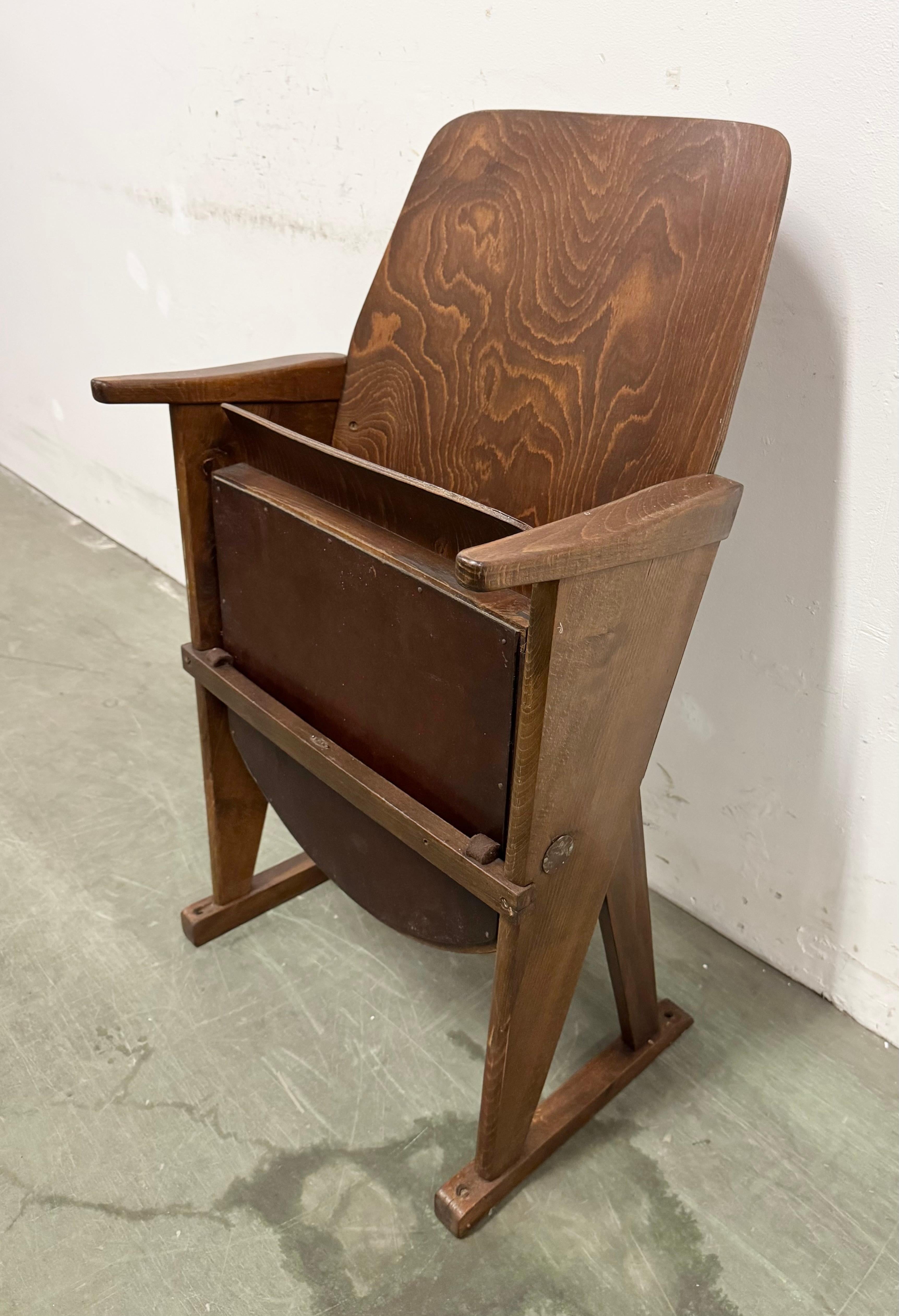 20th Century Vintage Cinema Theatre Chair from Ton, 1960s For Sale