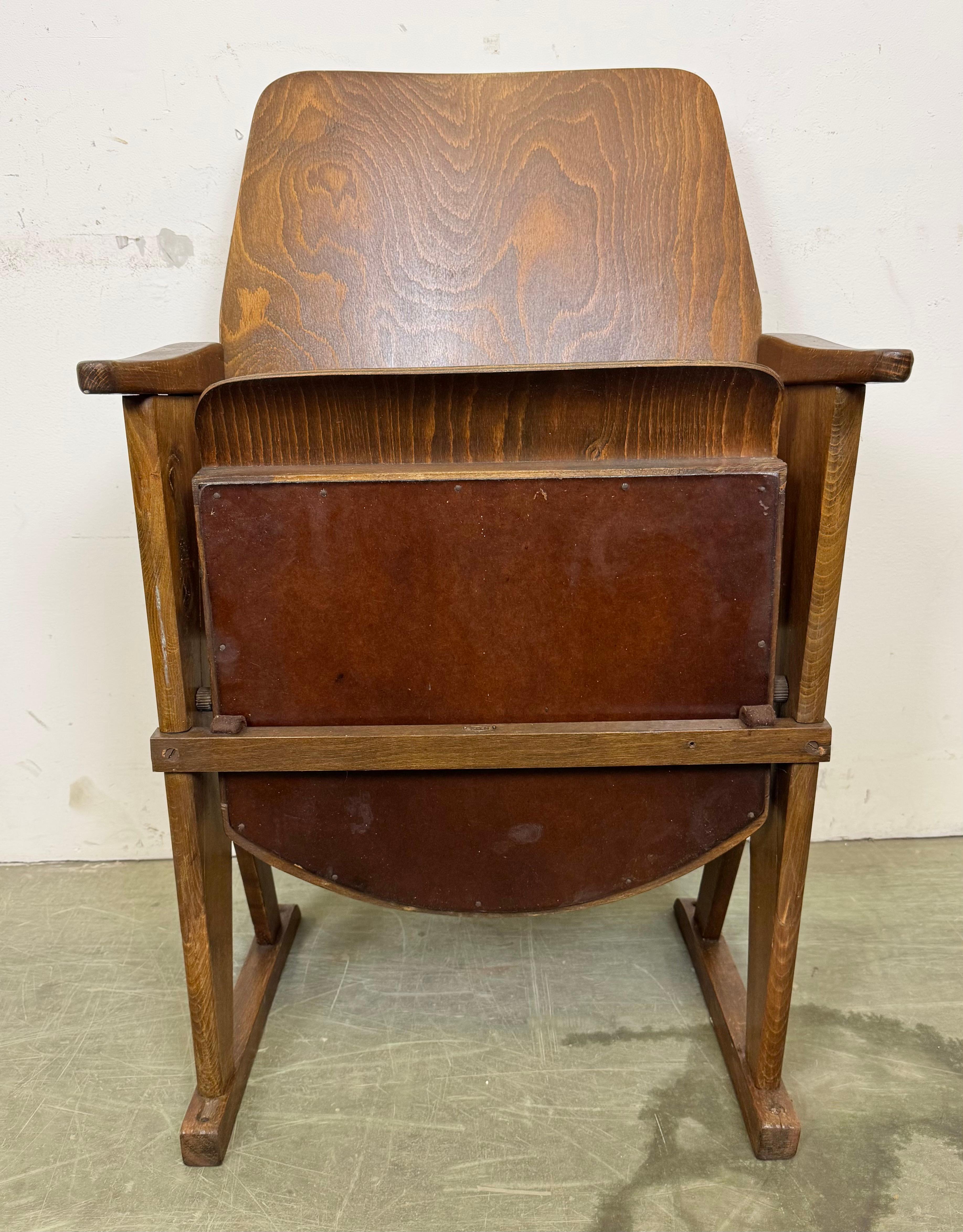 Vintage Cinema Theatre Chair from Ton, 1960s For Sale 1