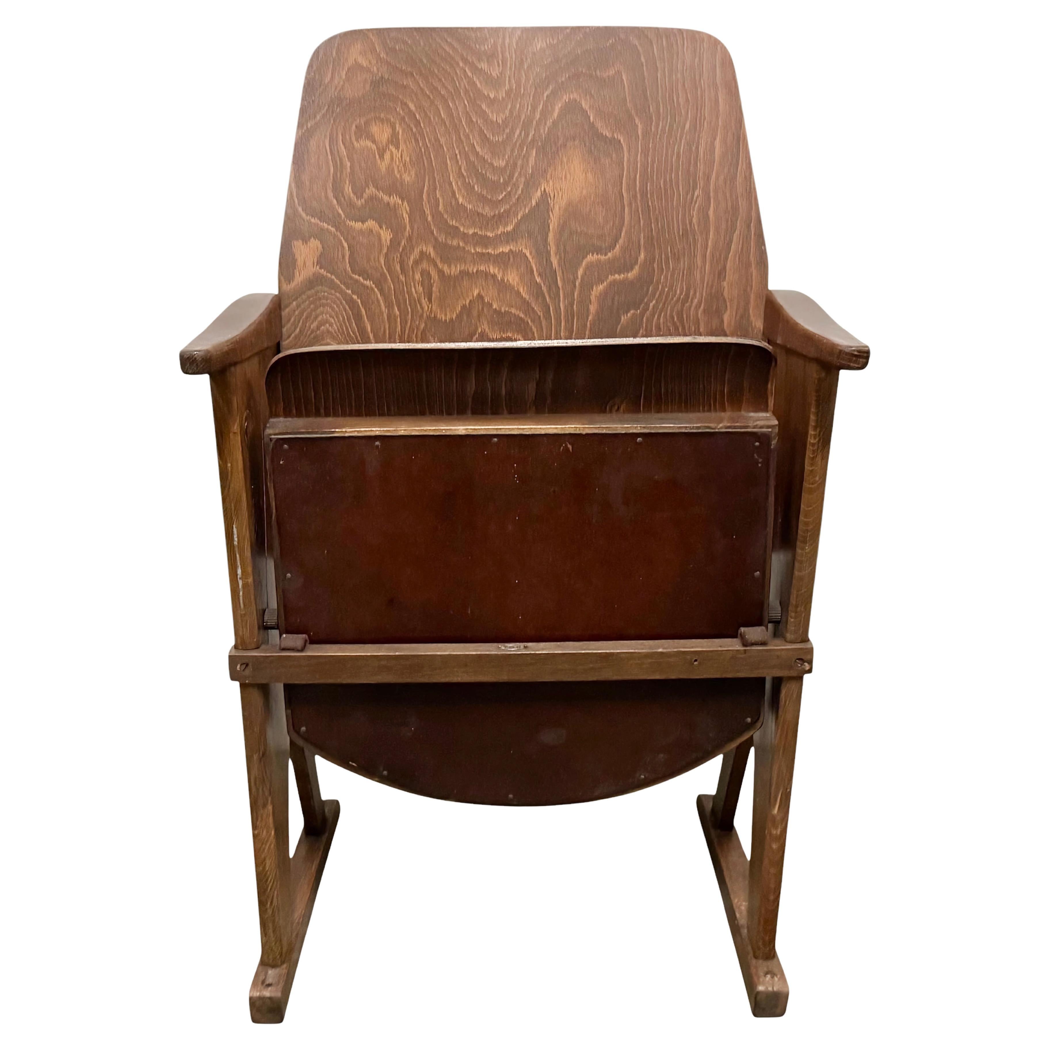 Vintage Cinema Theatre Chair from Ton, 1960s