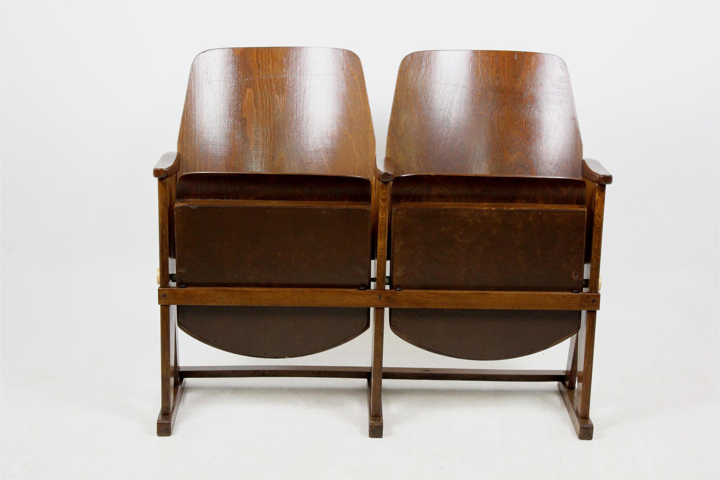 Mid-Century Modern Vintage Cinema Two-Seater from Ton, Thonet, 1960s