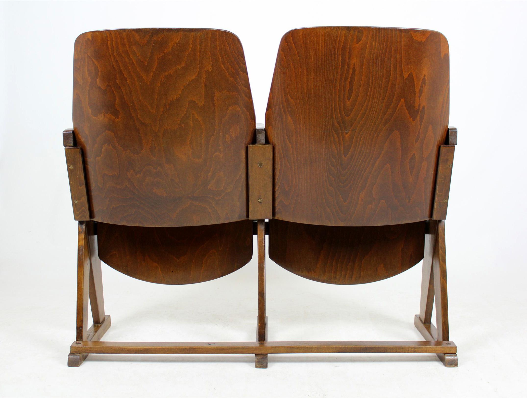 Czech Vintage Cinema Two-Seater from Ton, Thonet, 1960s