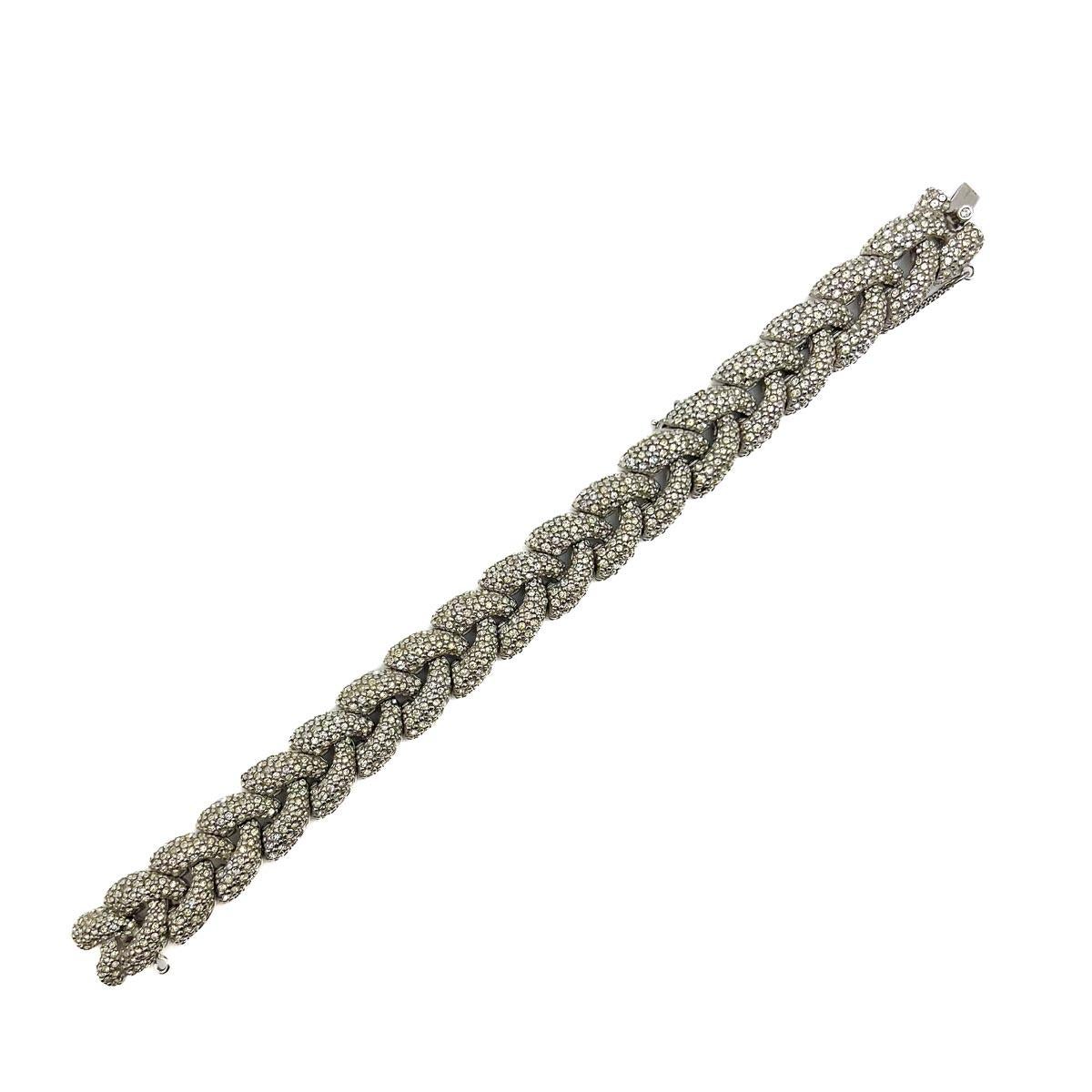 A Vintage Ciner Paste Plait Bracelet. A glorious take on the eternally chic Art Deco jewels by one of America's finest costume jewellery makers. Incredible quality, incredible style, eternally chic. A jewel box superstar that will give the look of