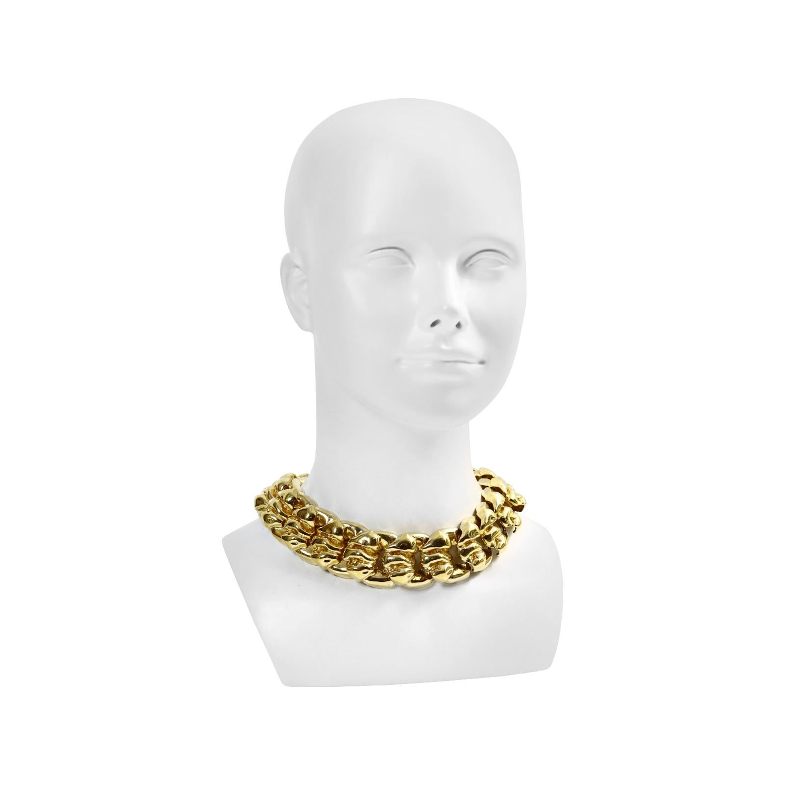 Modern Vintage Ciner Chunky Linking Pieces Choker Necklace Circa 1980's For Sale